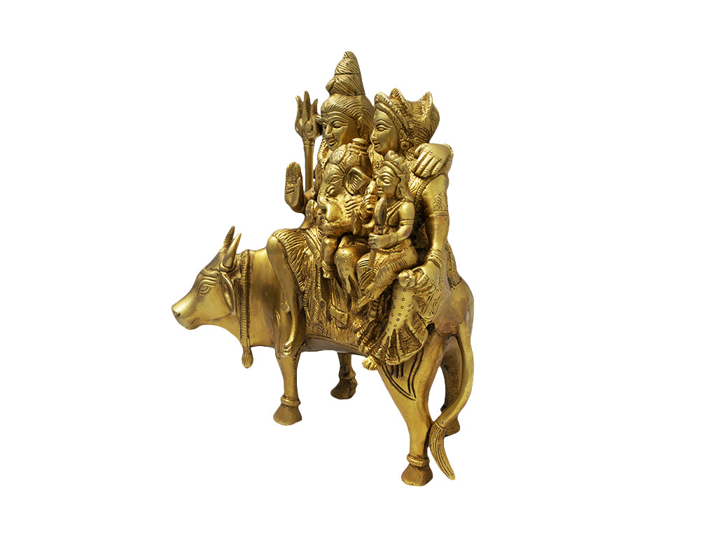 Brass Shiv Parivar God Idol (10.2 Inch)