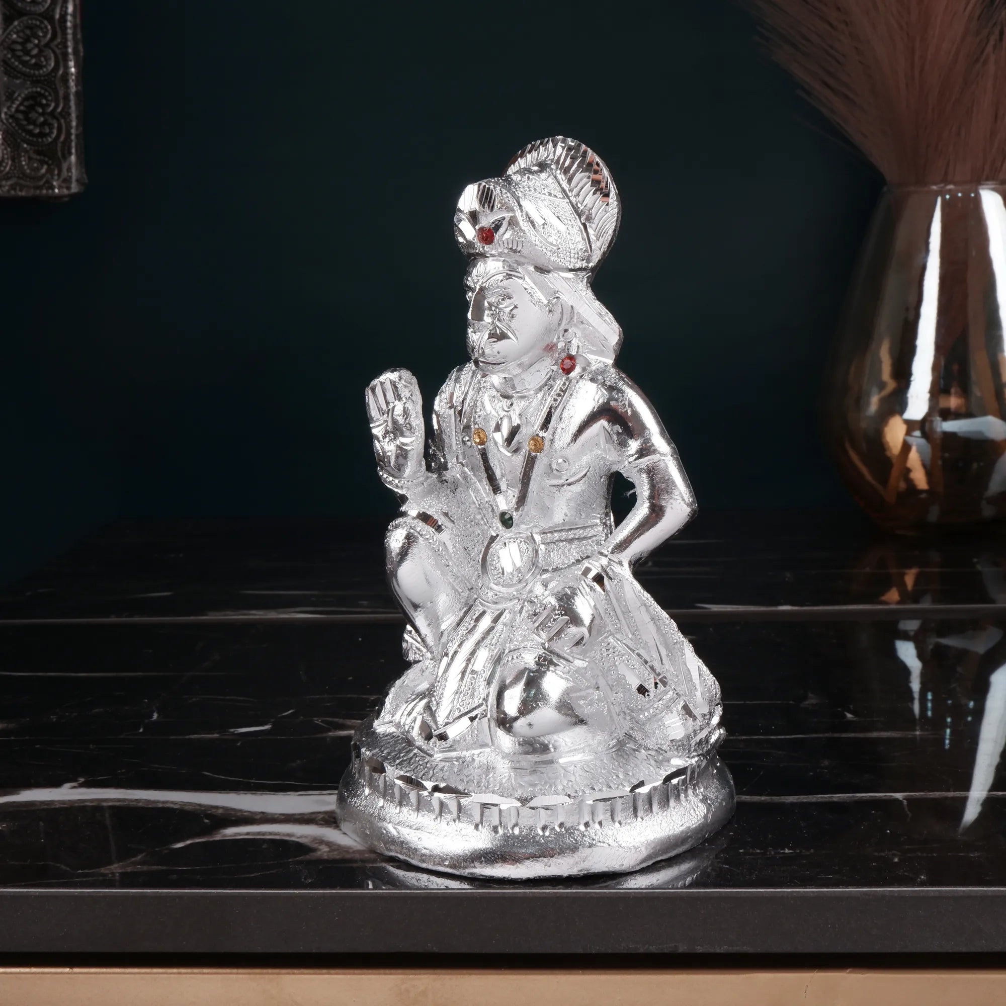 White Metal Hanuman Idol (6.2 Inch)