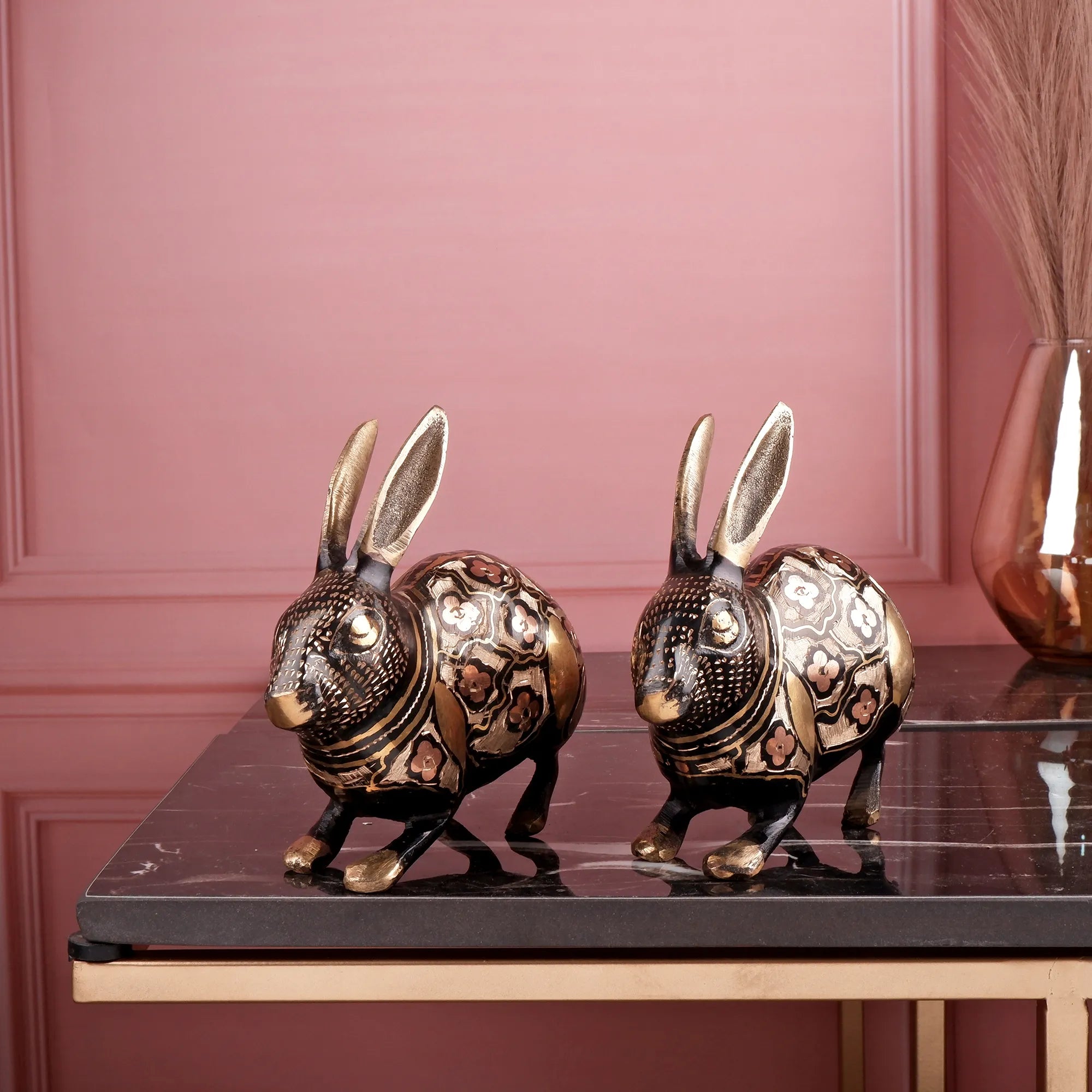 Rabbit(Khargosh) 2pc Set Brass (5.9 Inch)