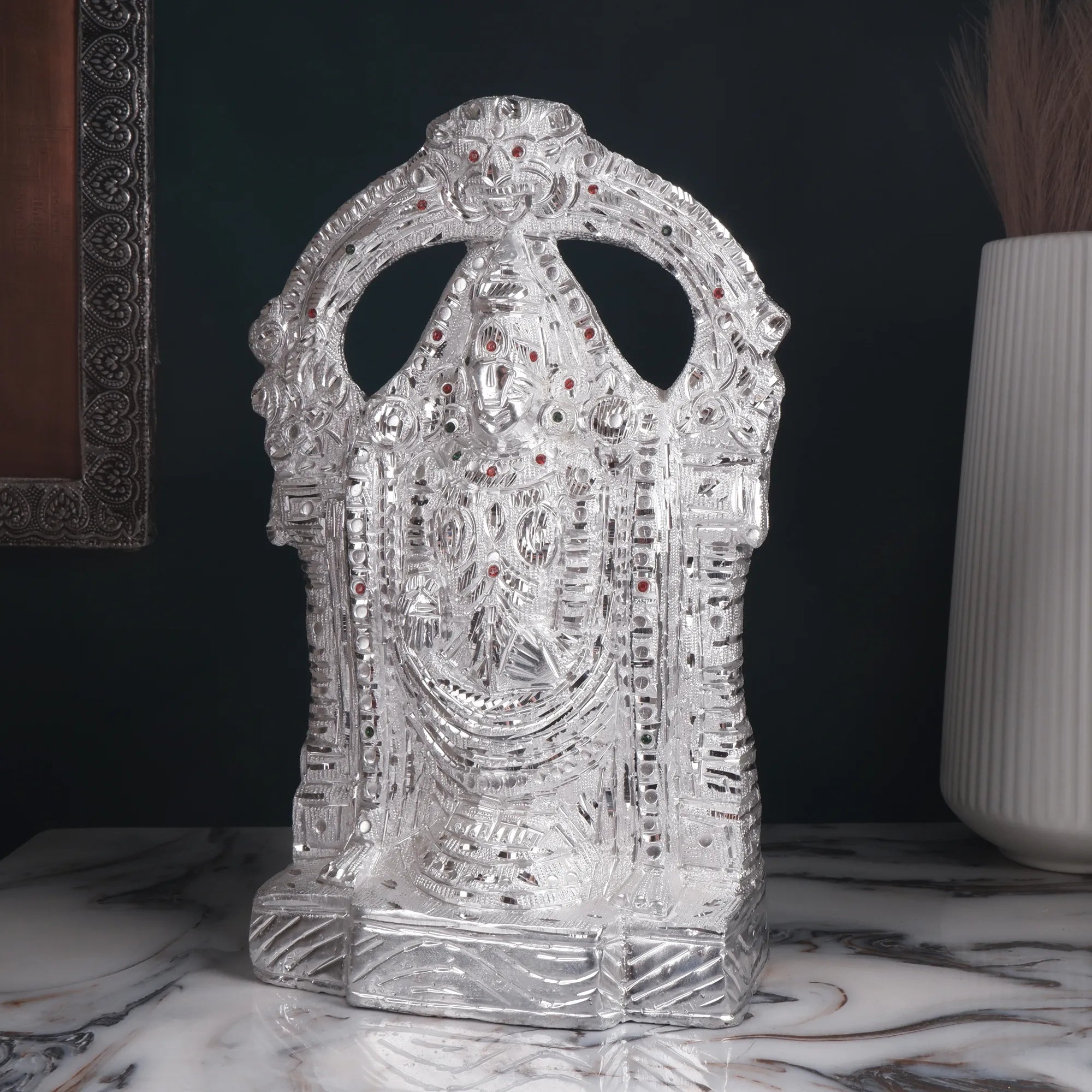 White Metal Tirupati Balaji Idol (14.1 Inch)