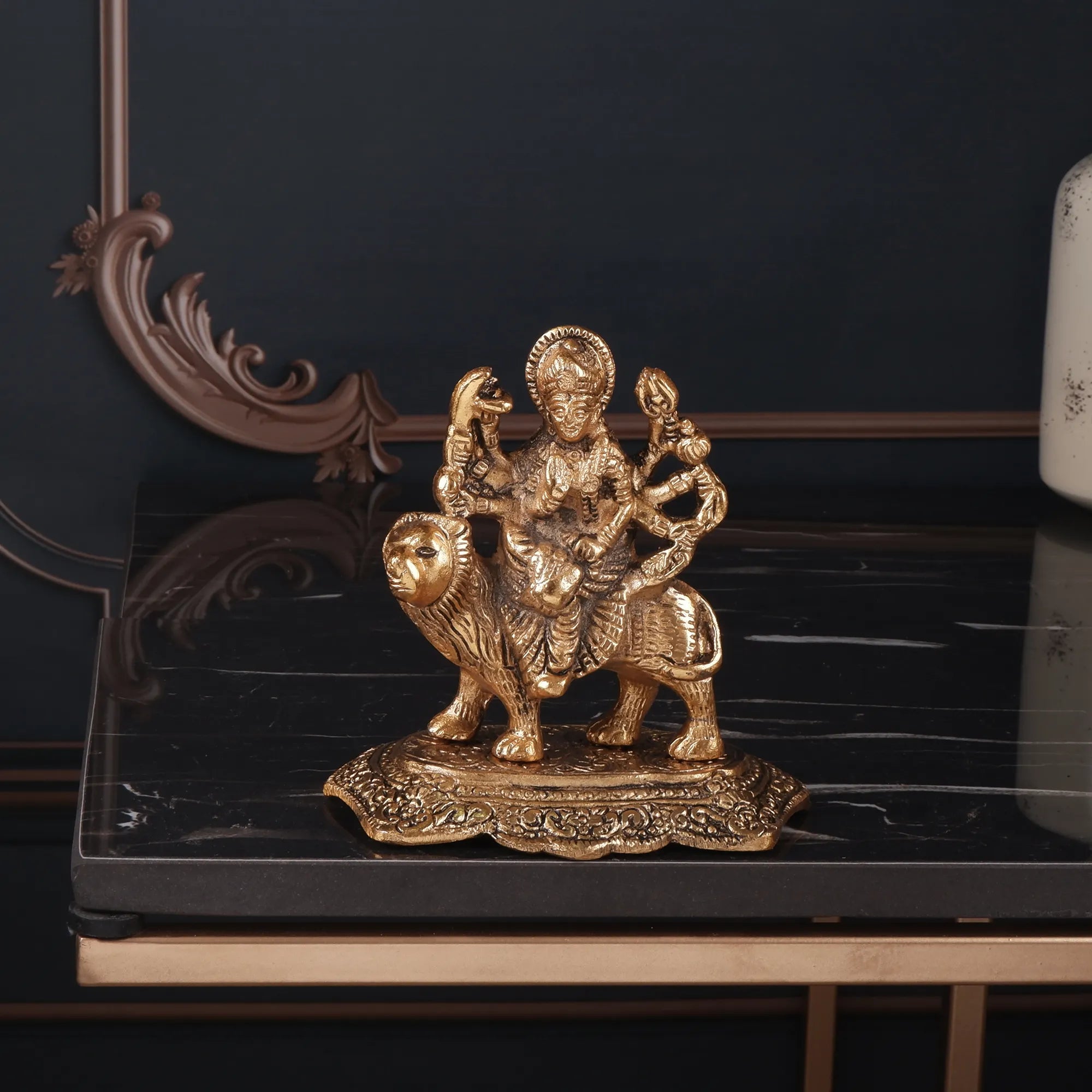 Durga Ji Idol Golden Colour (5.5 Inch)