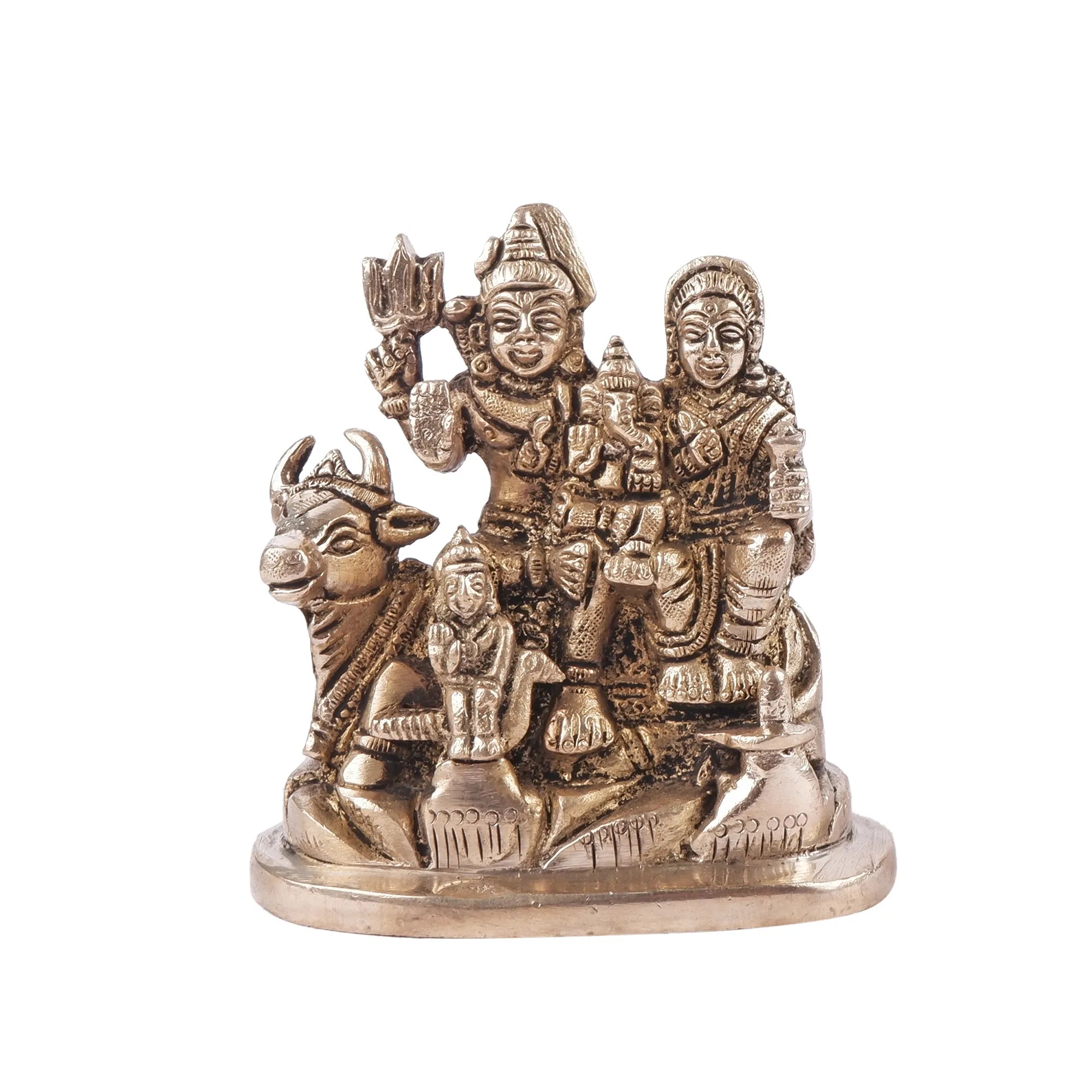 Brass Shiv Pariwar Idol (4.3 Inch)