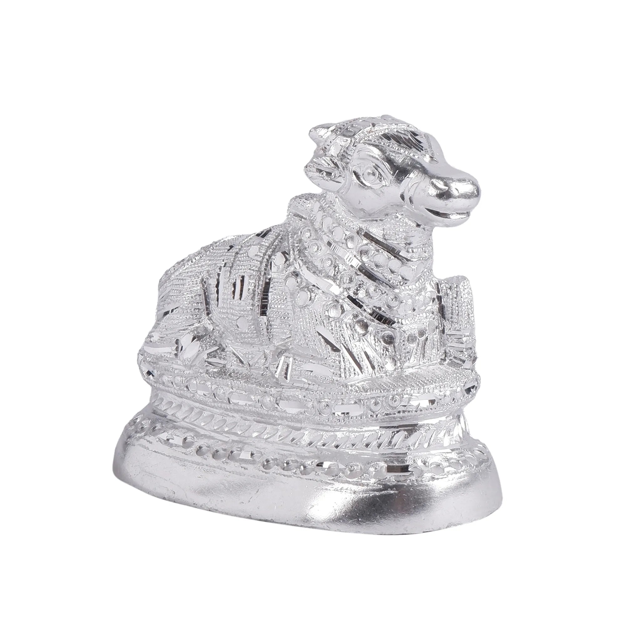 White Metal Nandi Idol (4.7 Inch)