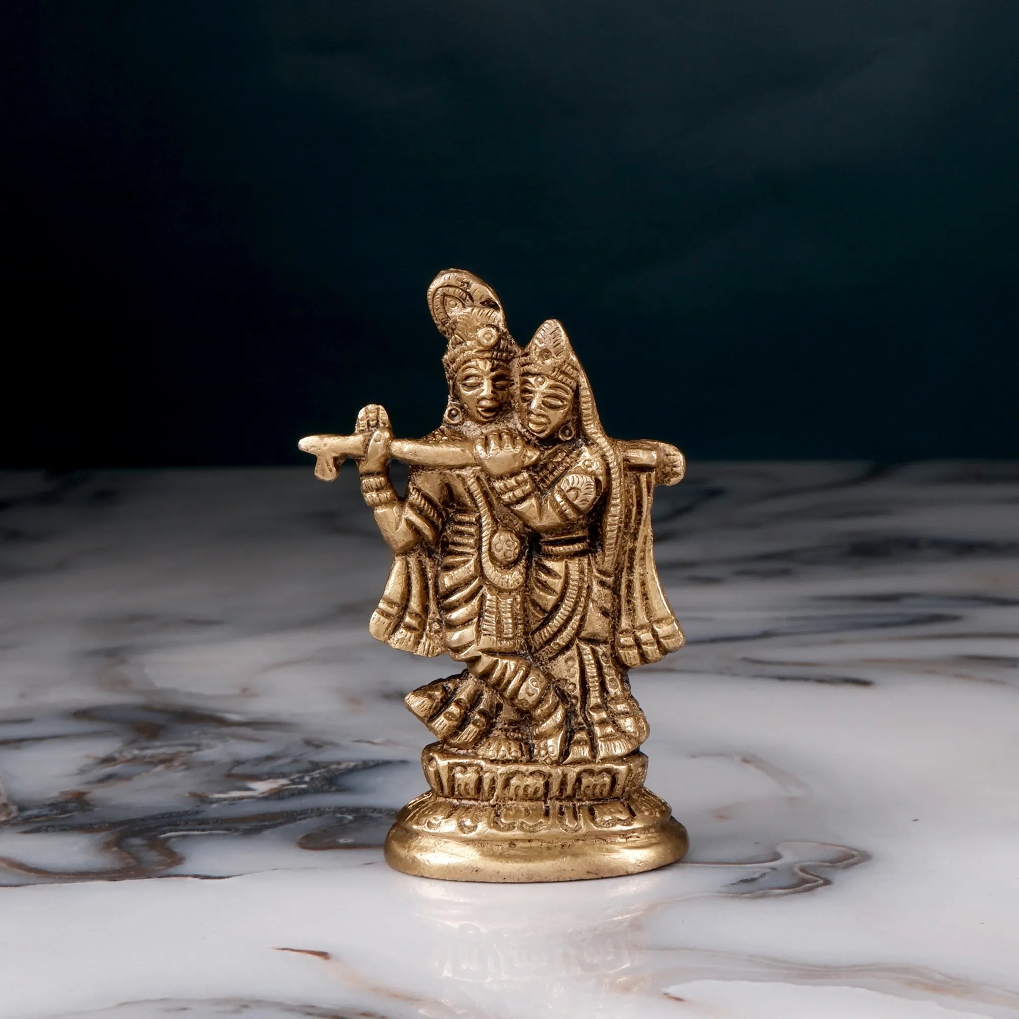 Brass Radha Krishna Idol(3.1 Inch)