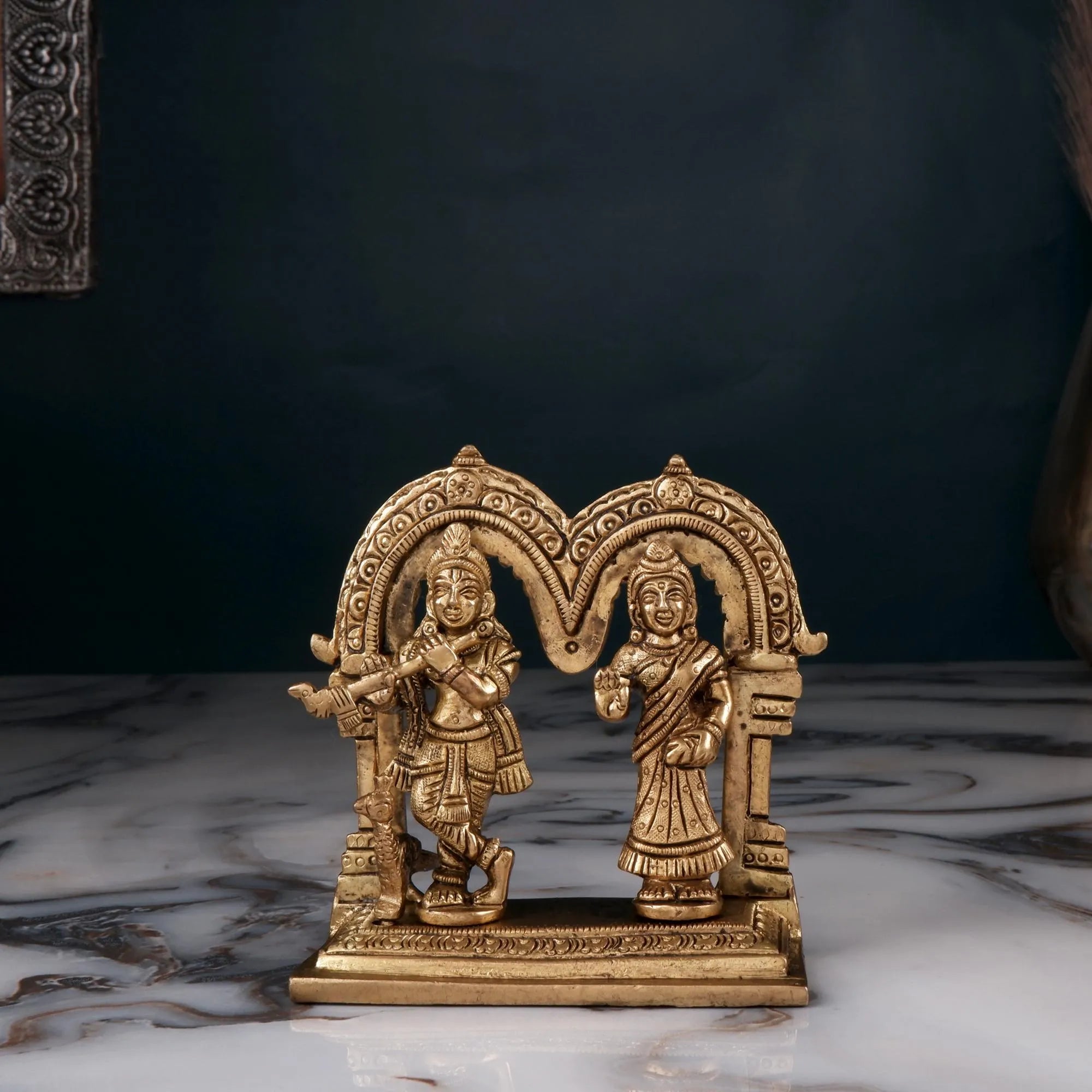 Brass Radha Krishna Idol (4.3 Inch)