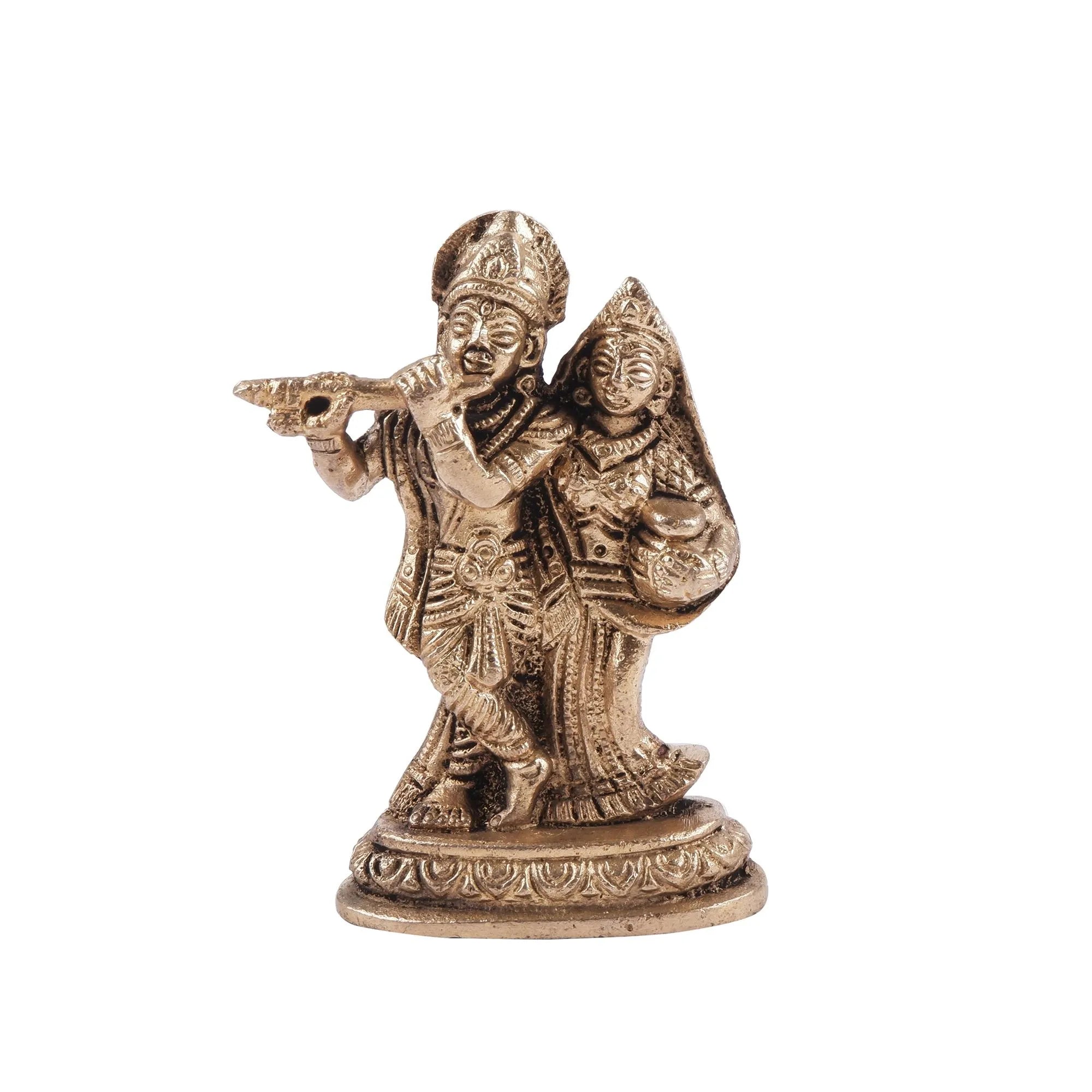 Brass Radha Krishna Idol(3.5 Inch)