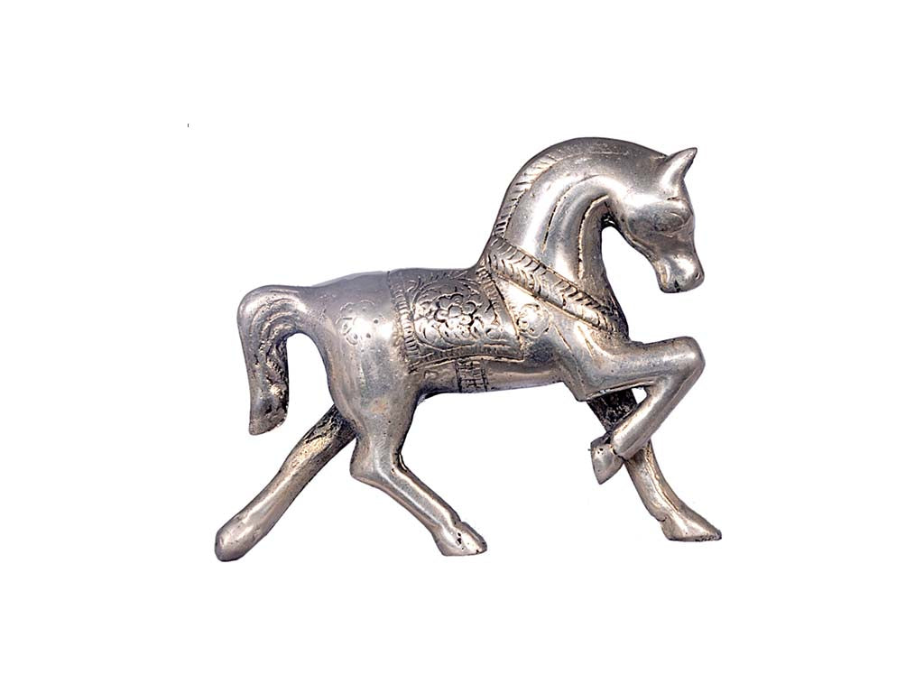 Ashtdhatu Horse Light Silver Colour (5.1 Inch)