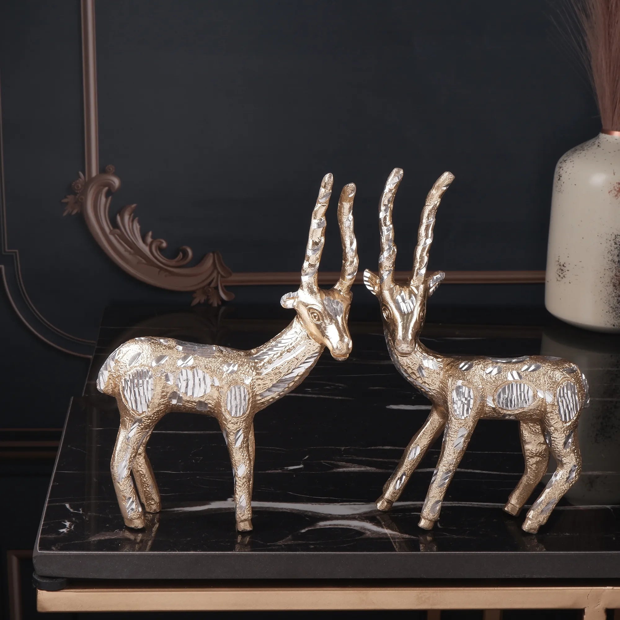 Deer(Hiran) White Metal (7.4 Inch)