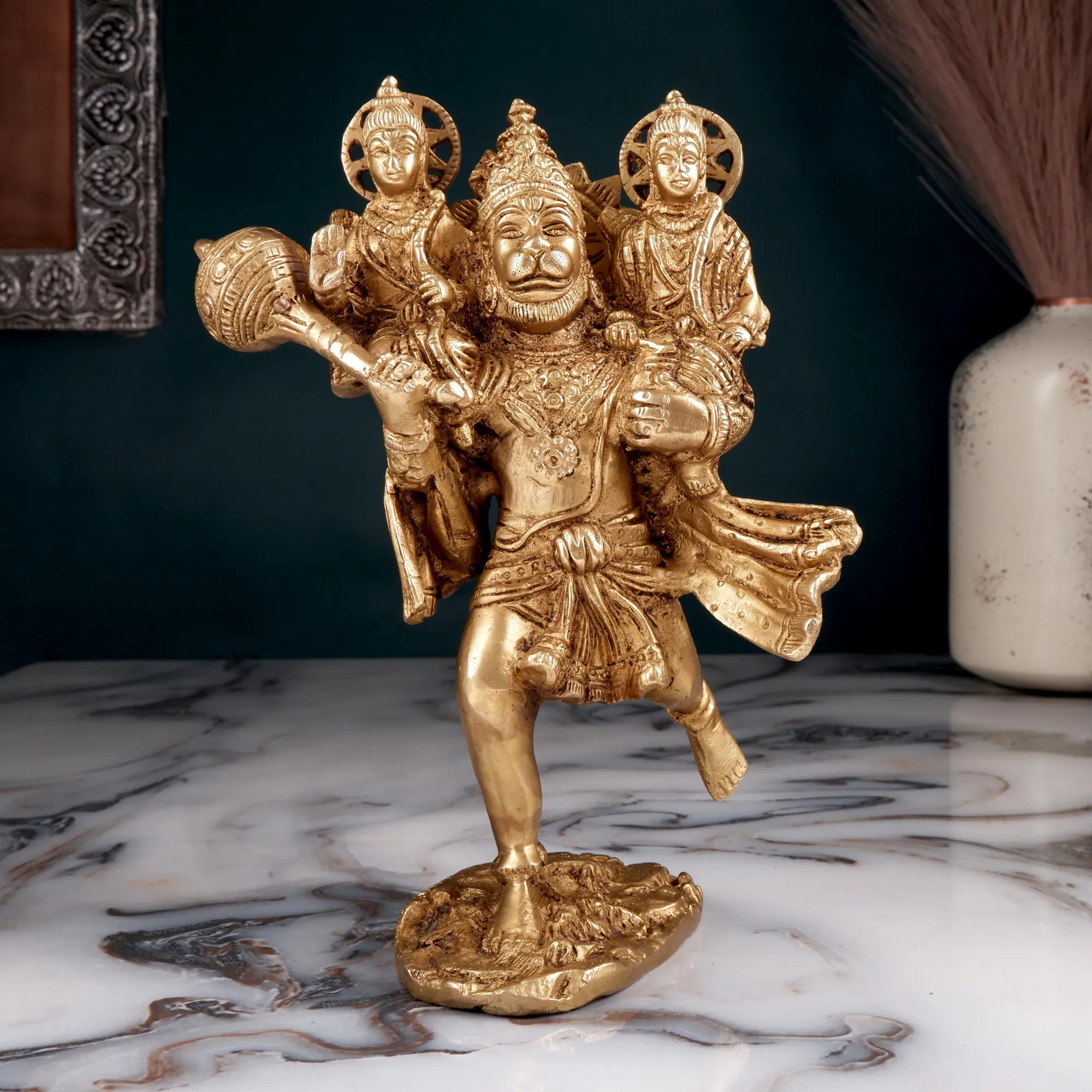 Brass Hanuman Idol (7.8 Inch)