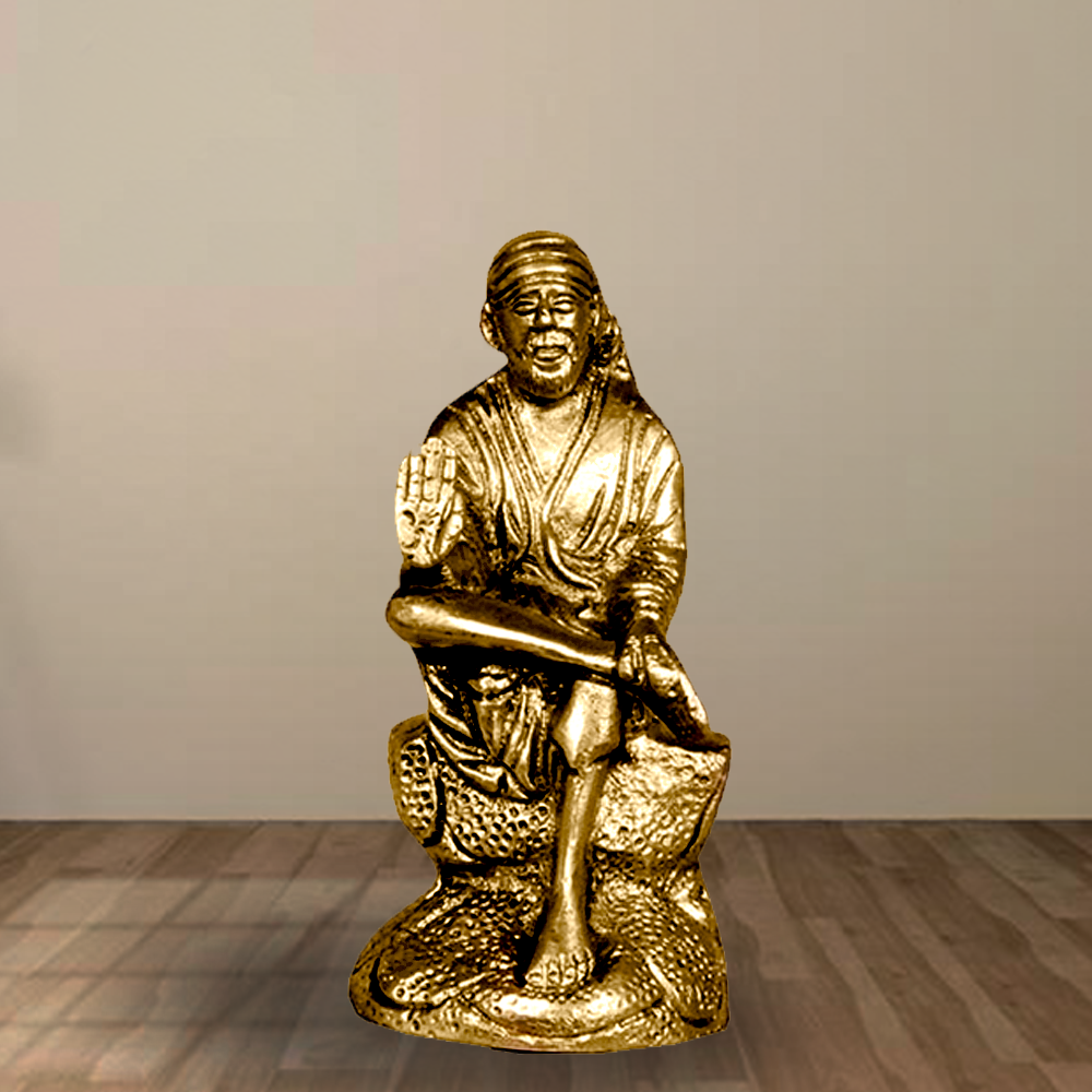 Brass Sai Baba Idol (7.4 Inch)