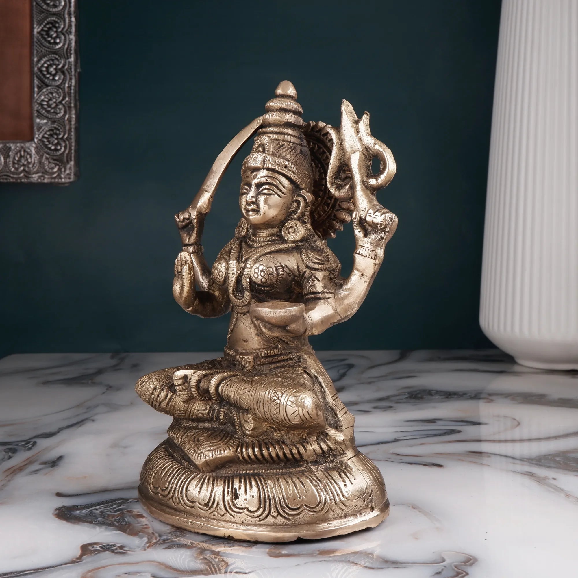 Brass Santoshi Maa Idol (7.8 Inch)