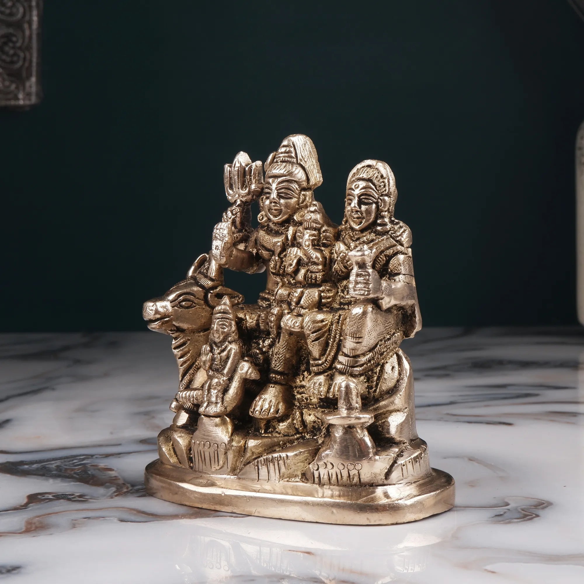 Brass Shiv Pariwar Idol (4.3 Inch)