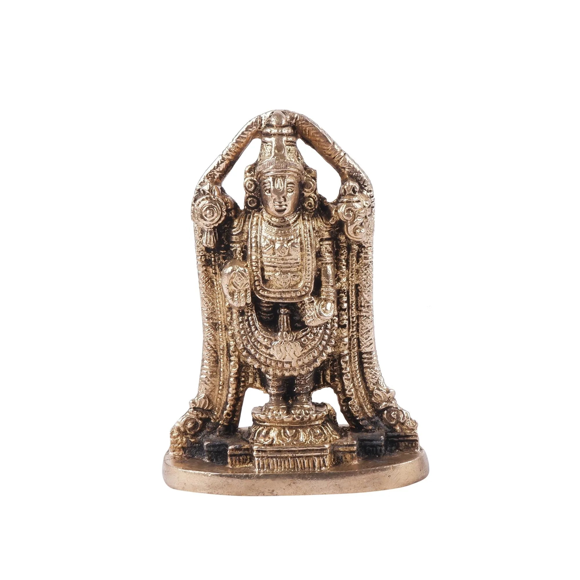 Brass Tirupati Balaji Idol (4.7 Inch)