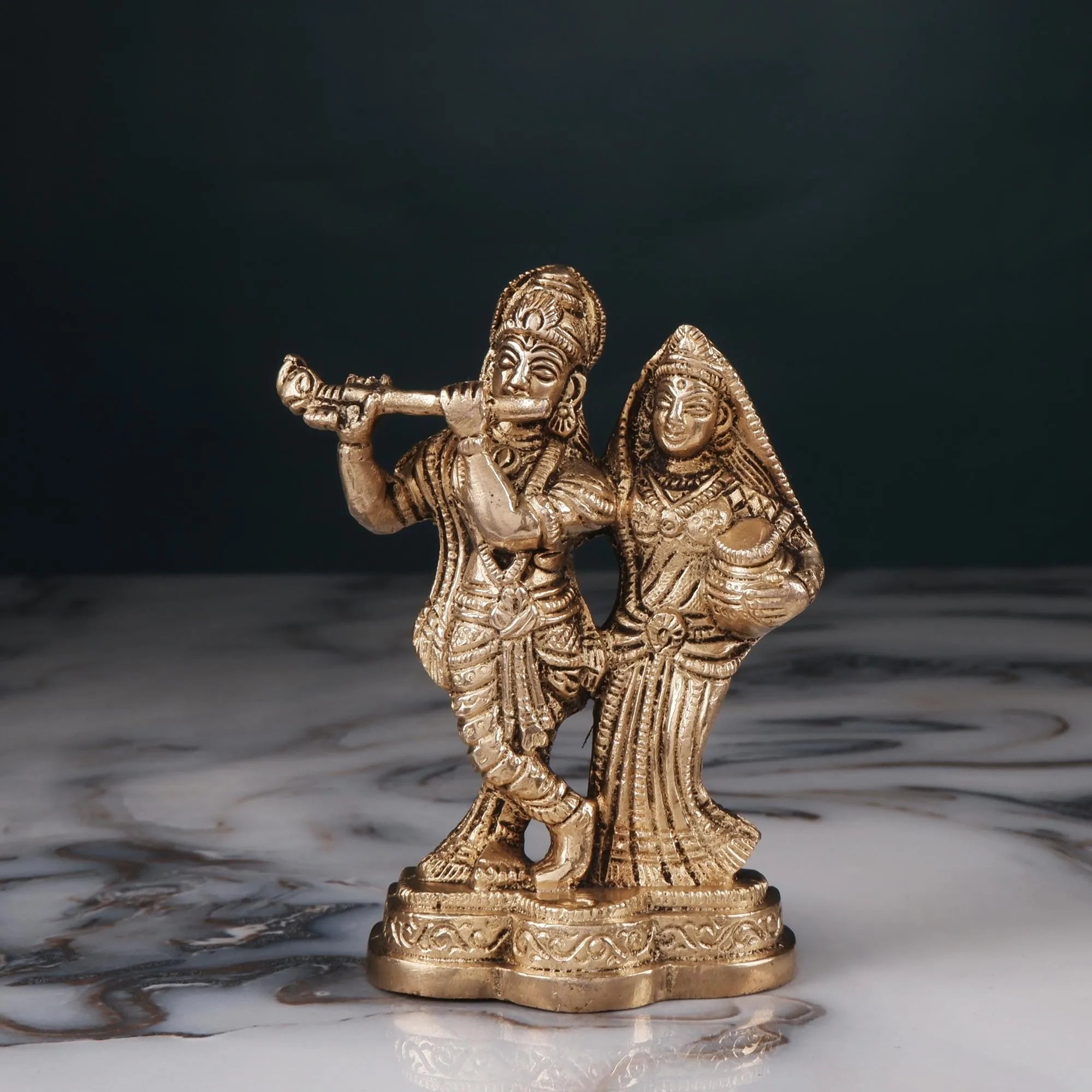 Brass Radha Krishna Idol(4.3 Inch)