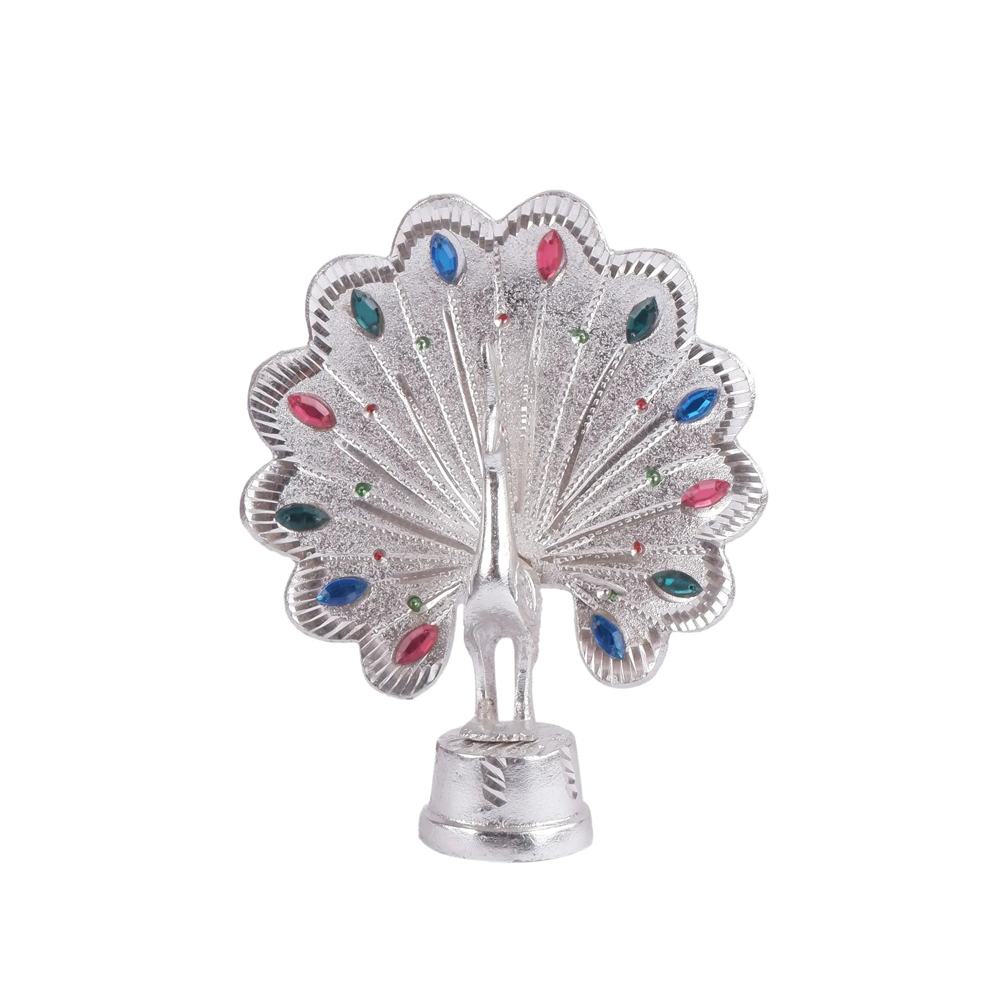 White Metal Peacock(Mor) (7.0 Inch)