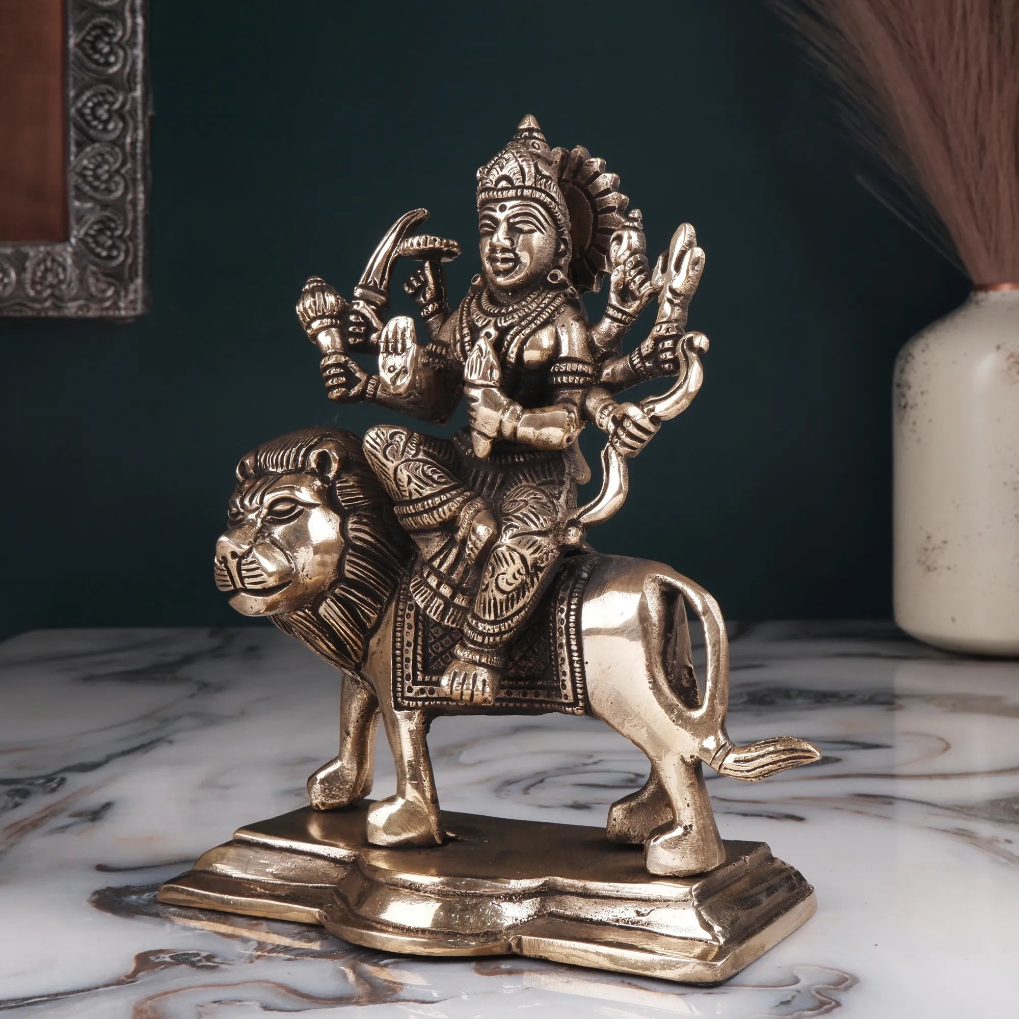 Brass Durga Idol (7.4 Inch)