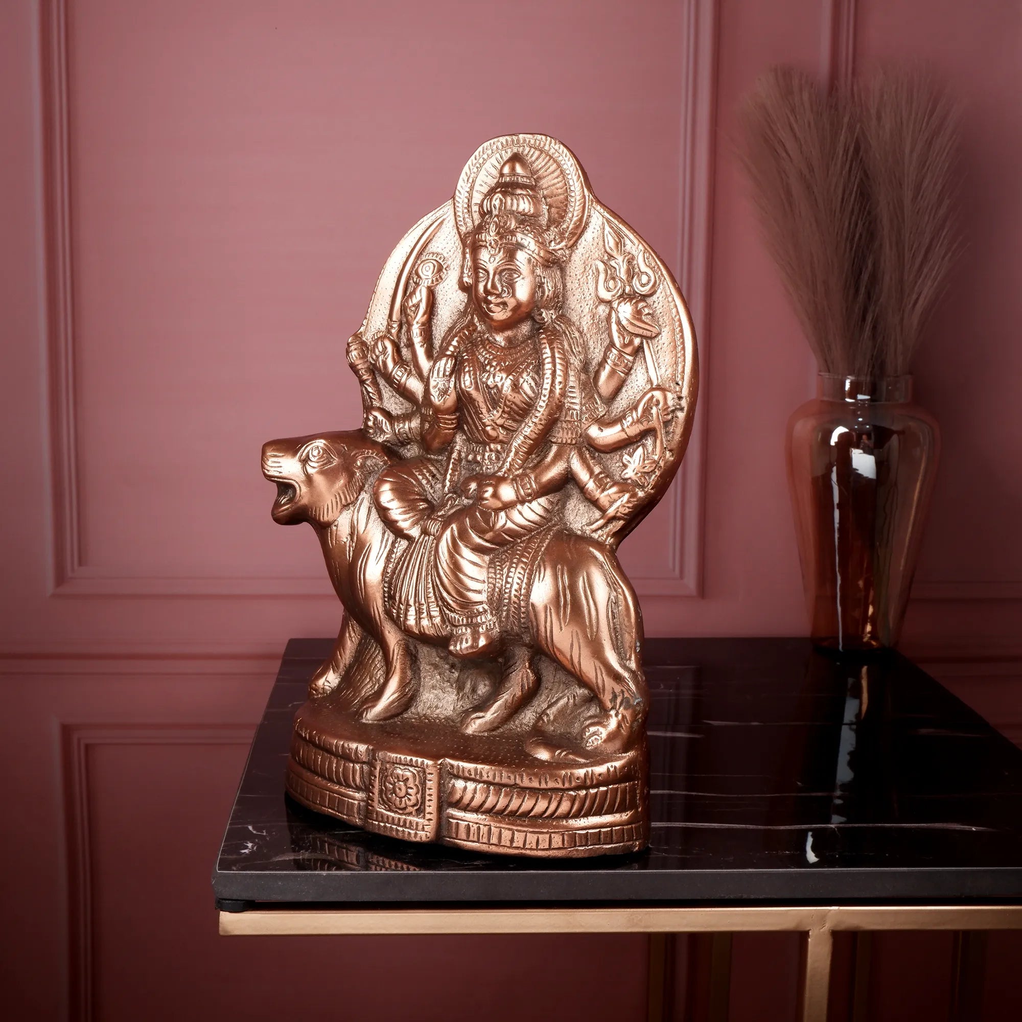 Gun Metal Durga ji Idol (17.7 Inch)