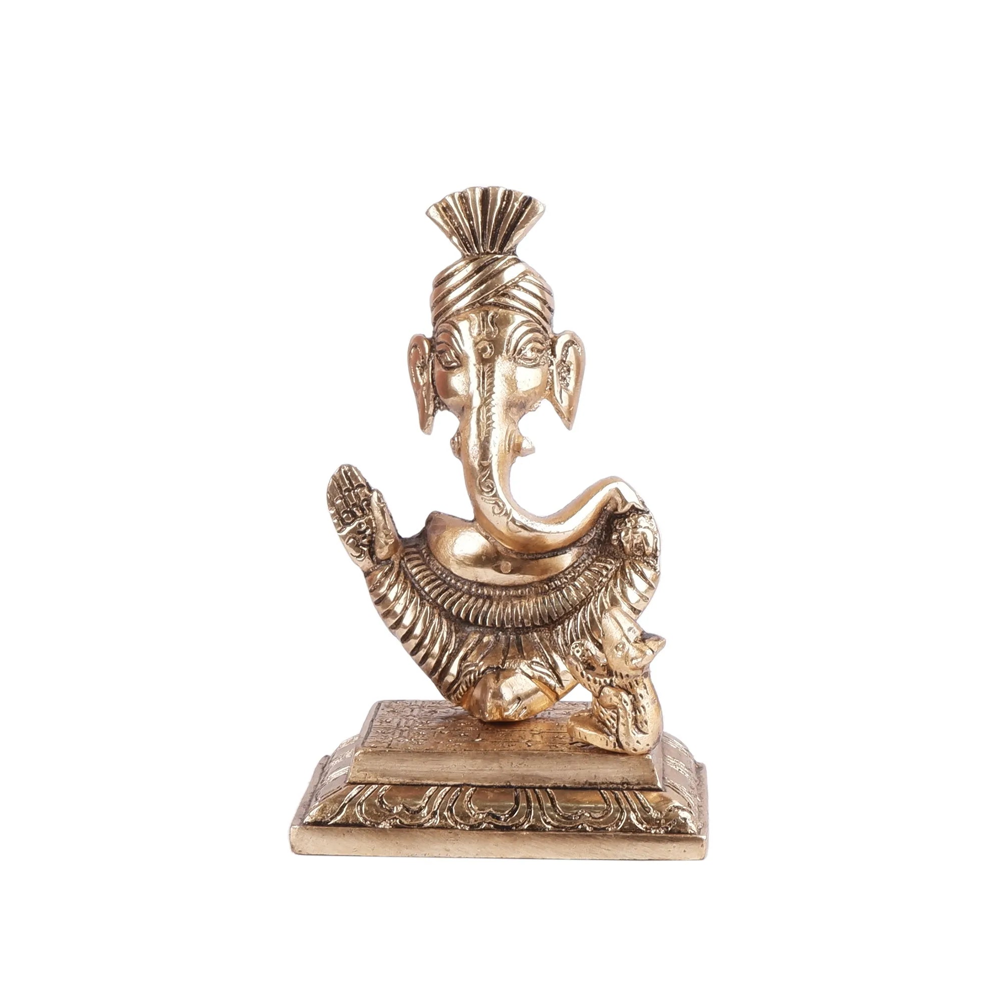 Ganesh Idol German Silver (6.6 Inch)