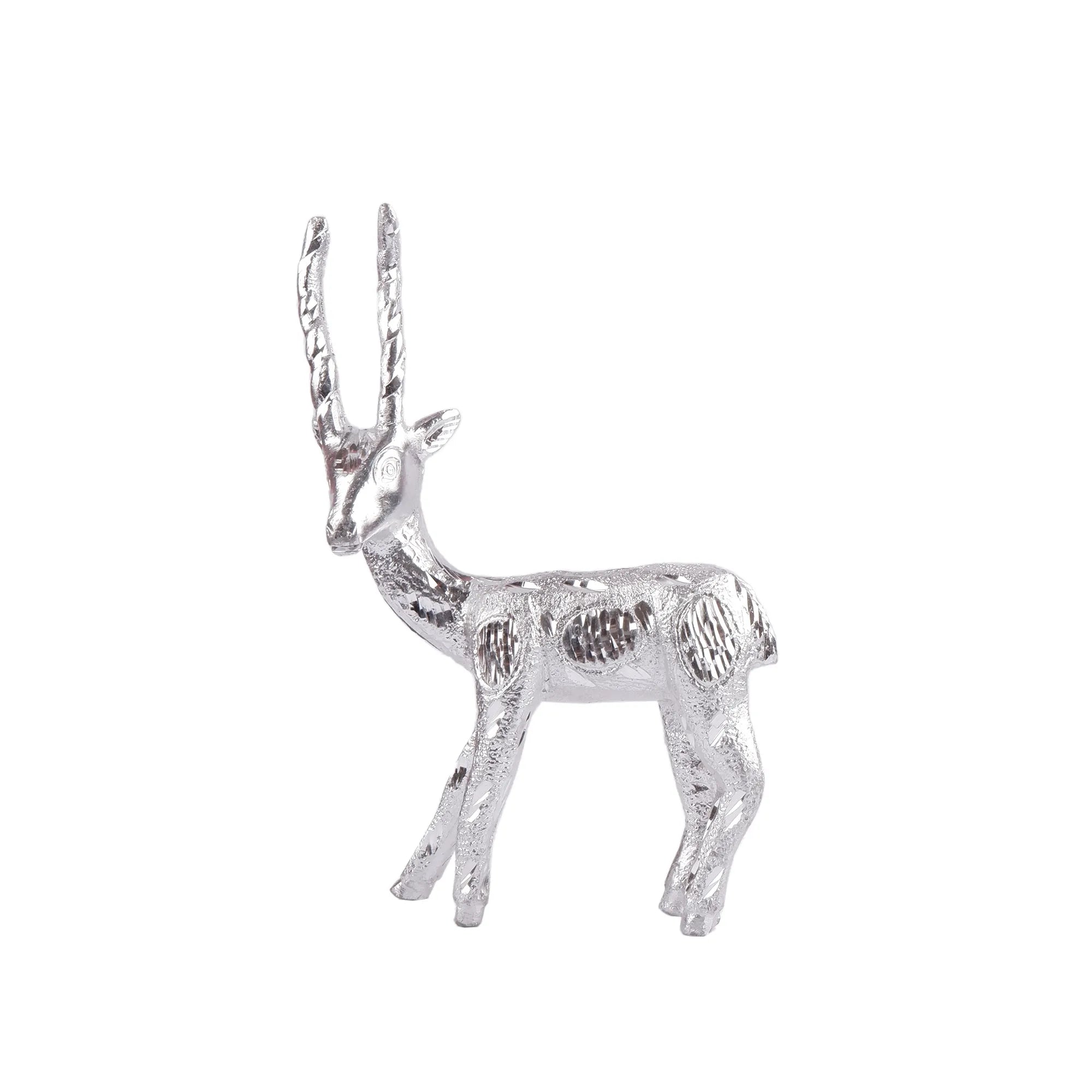 Silver Colour Deer(Hiran) Set (7.4 Inch)