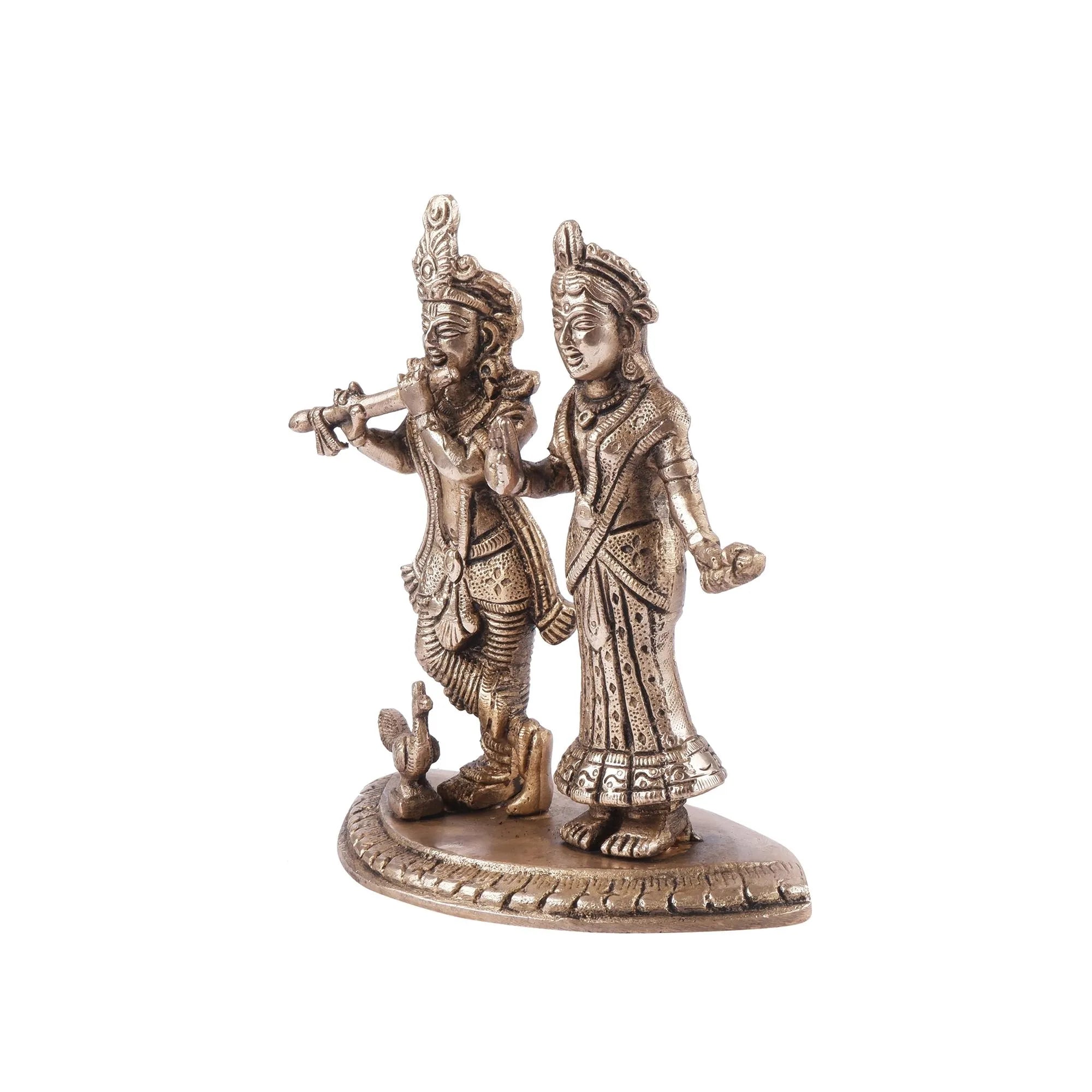 Brass Radha Krishna Idol (6.6 Inch)