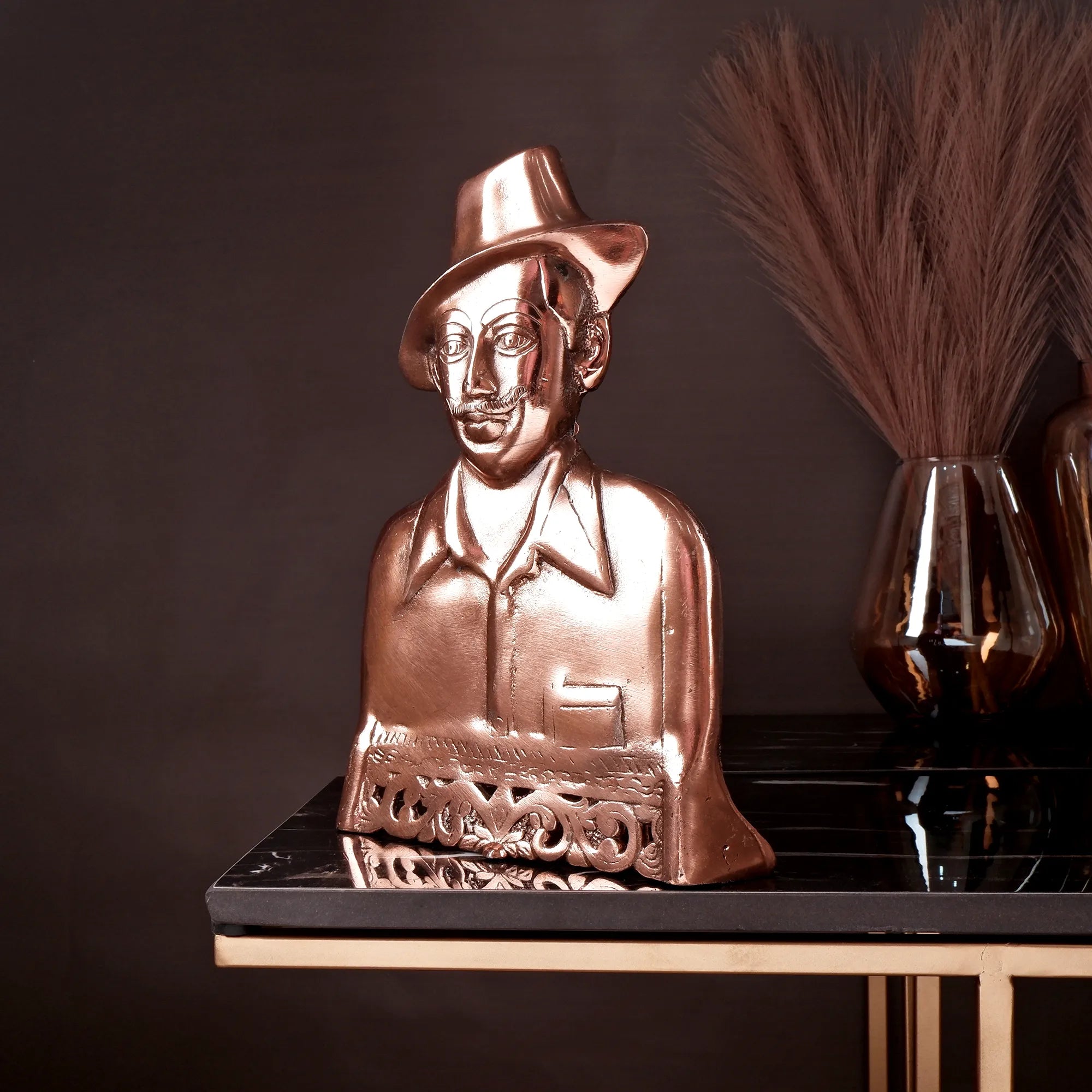 Gun Metal Bhagat Singh Idol (11.0 Inch)