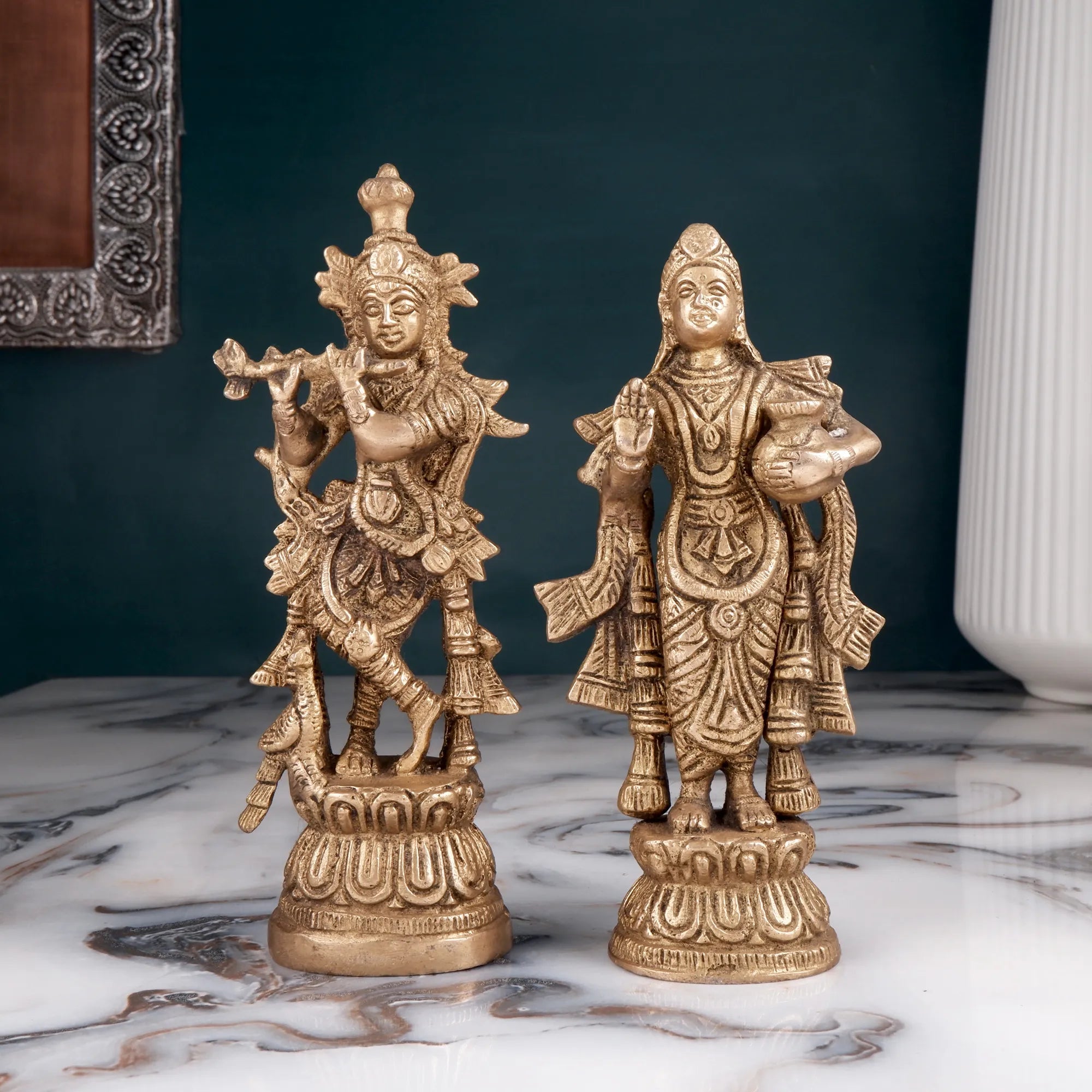 Brass Radha Krishna Idol (7 Inch)