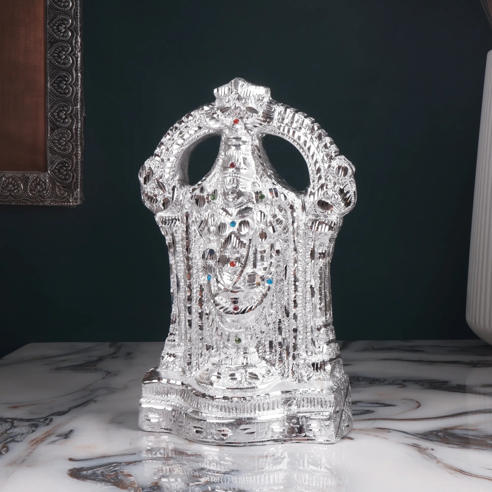 White Metal Tirupati Balaji idol (9.8 Inch)