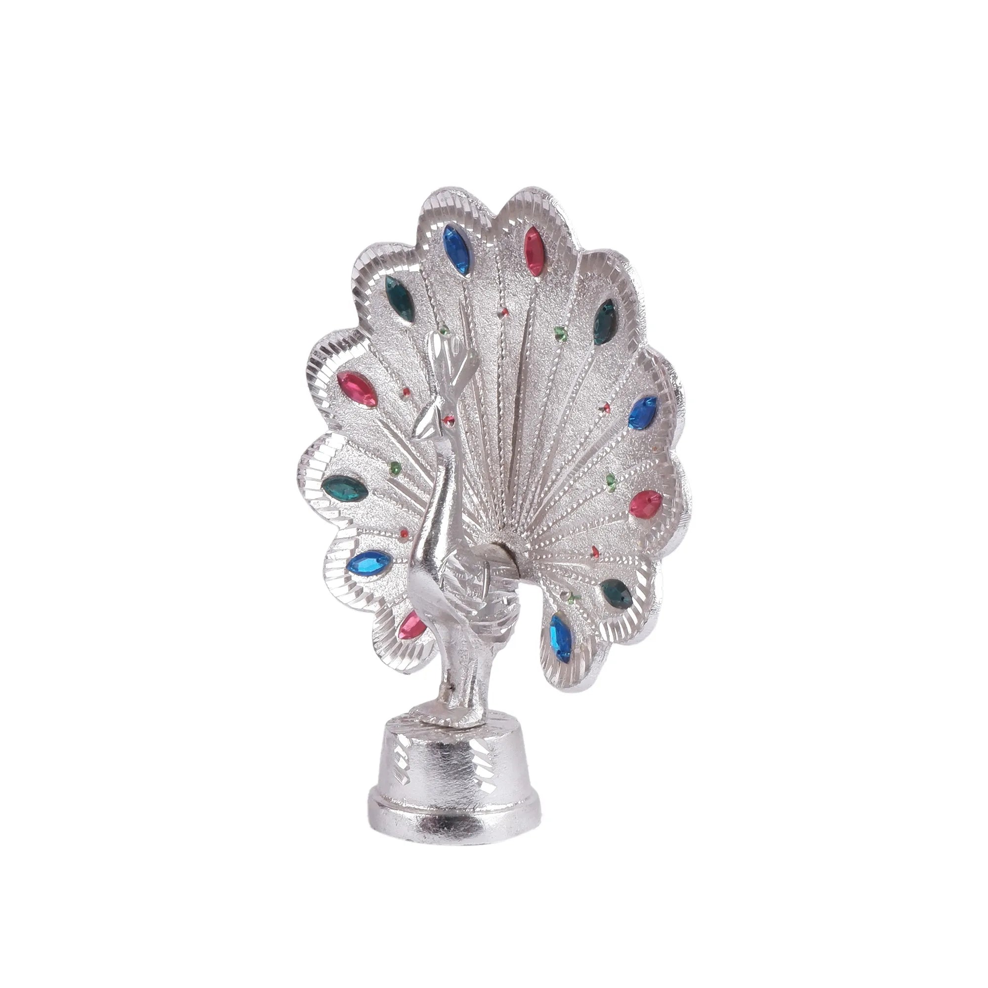 White Metal Peacock(Mor) (7.0 Inch)