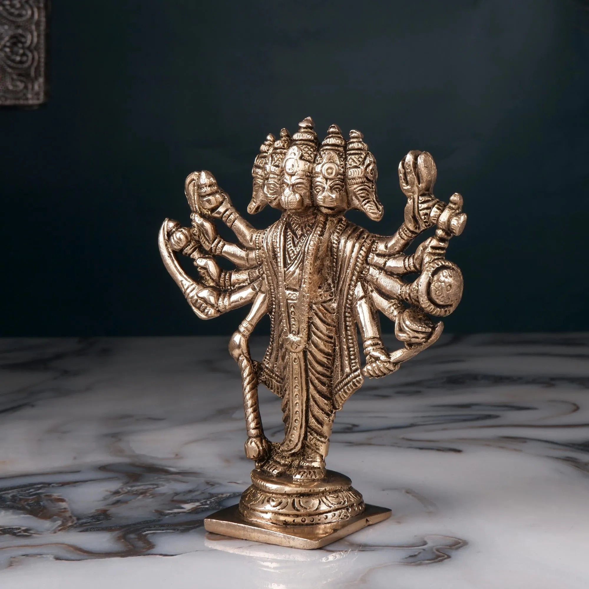 Brass Panchmukhi Hanuman Idol (5.5 Inch)