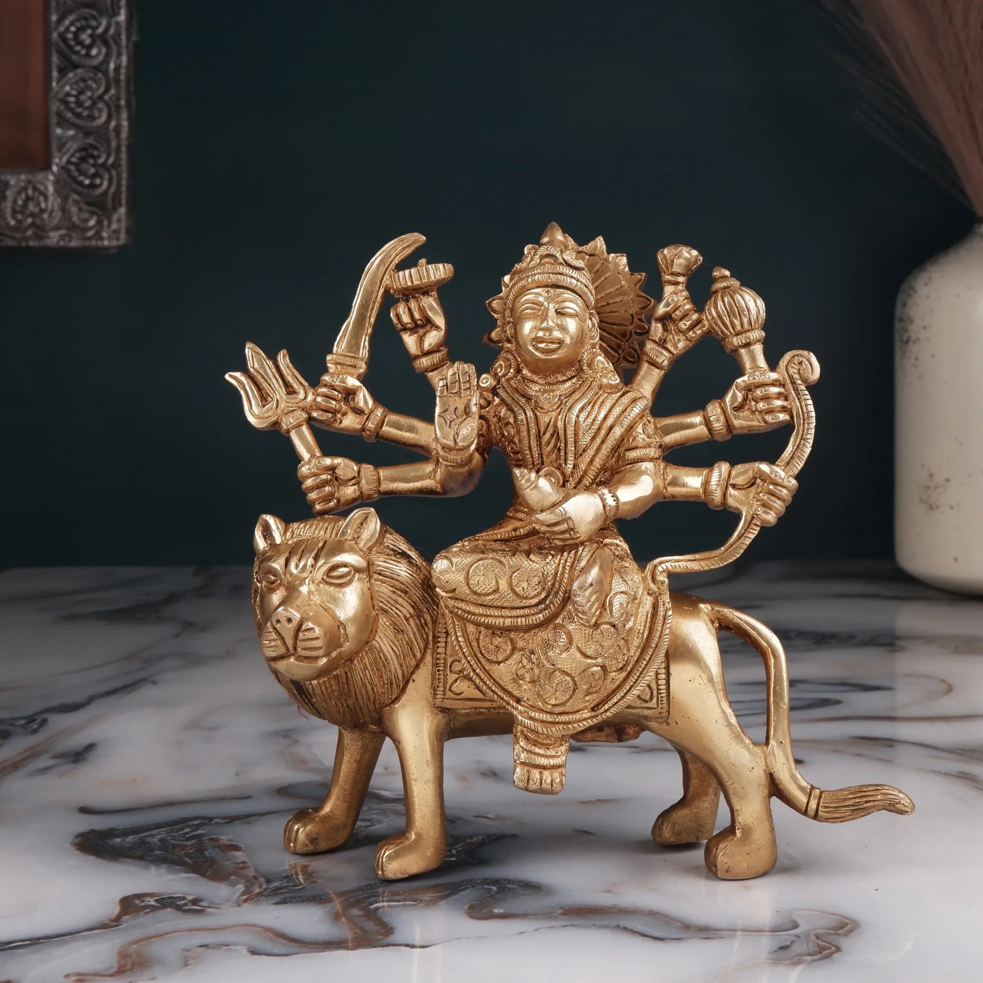 Brass Durga Idol (5.9 Inch)