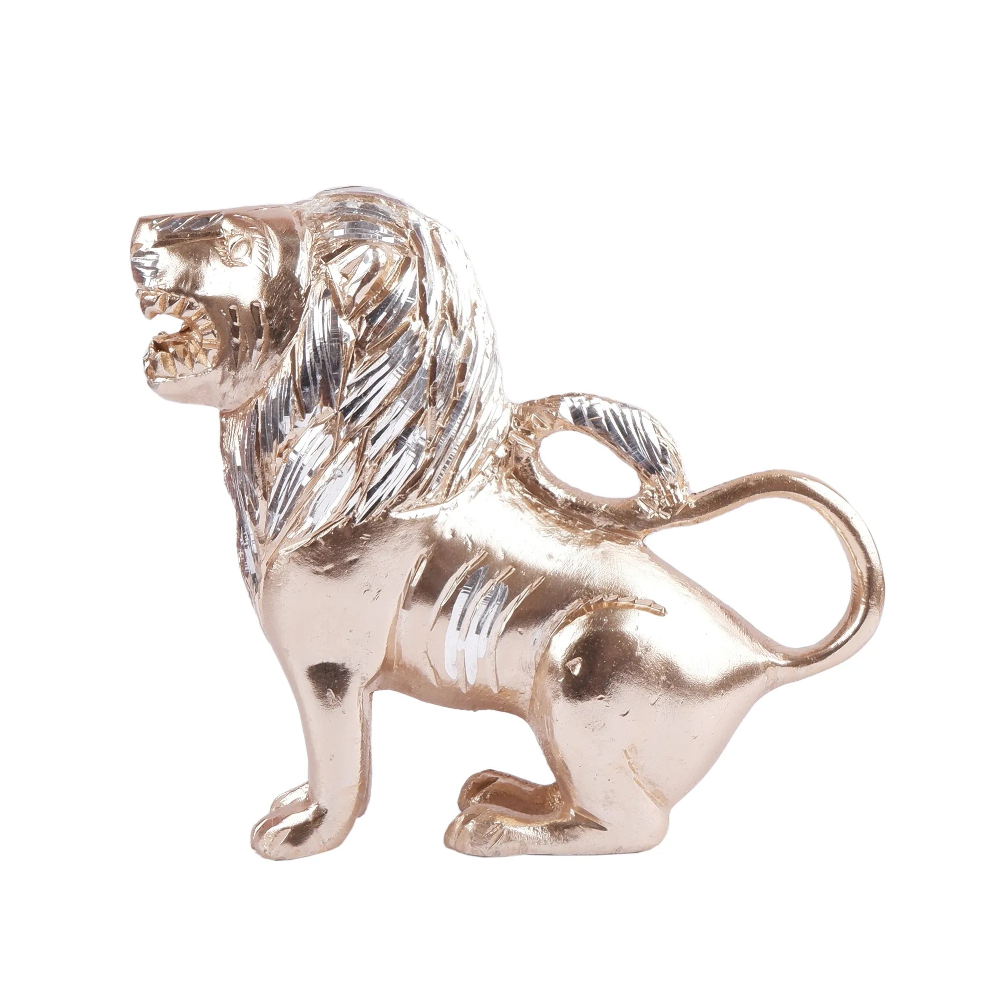 Lion Set White Metal (5.9 Inch)