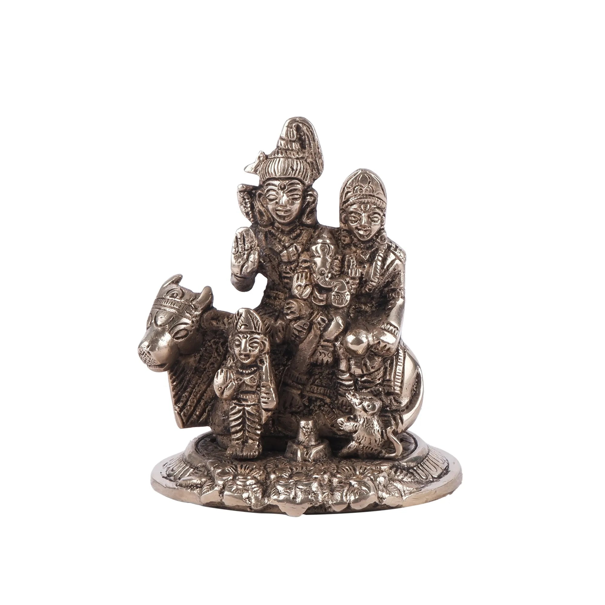 Brass Shiv Pariwar Idol (4.3 Inch)