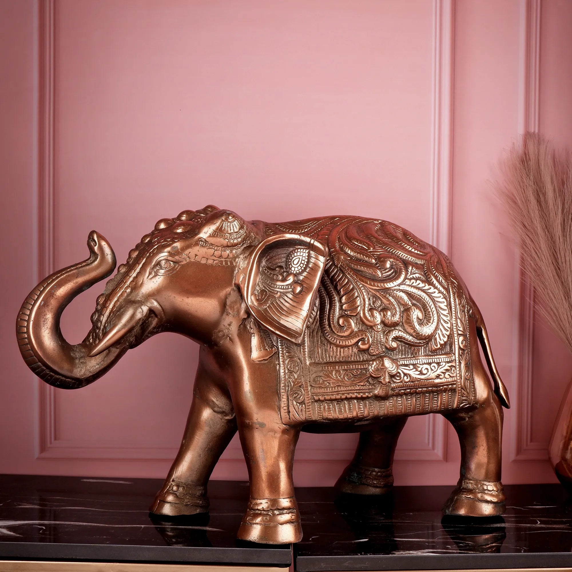 Copper Colour Elephant(Haathi) (12.5 Inch)