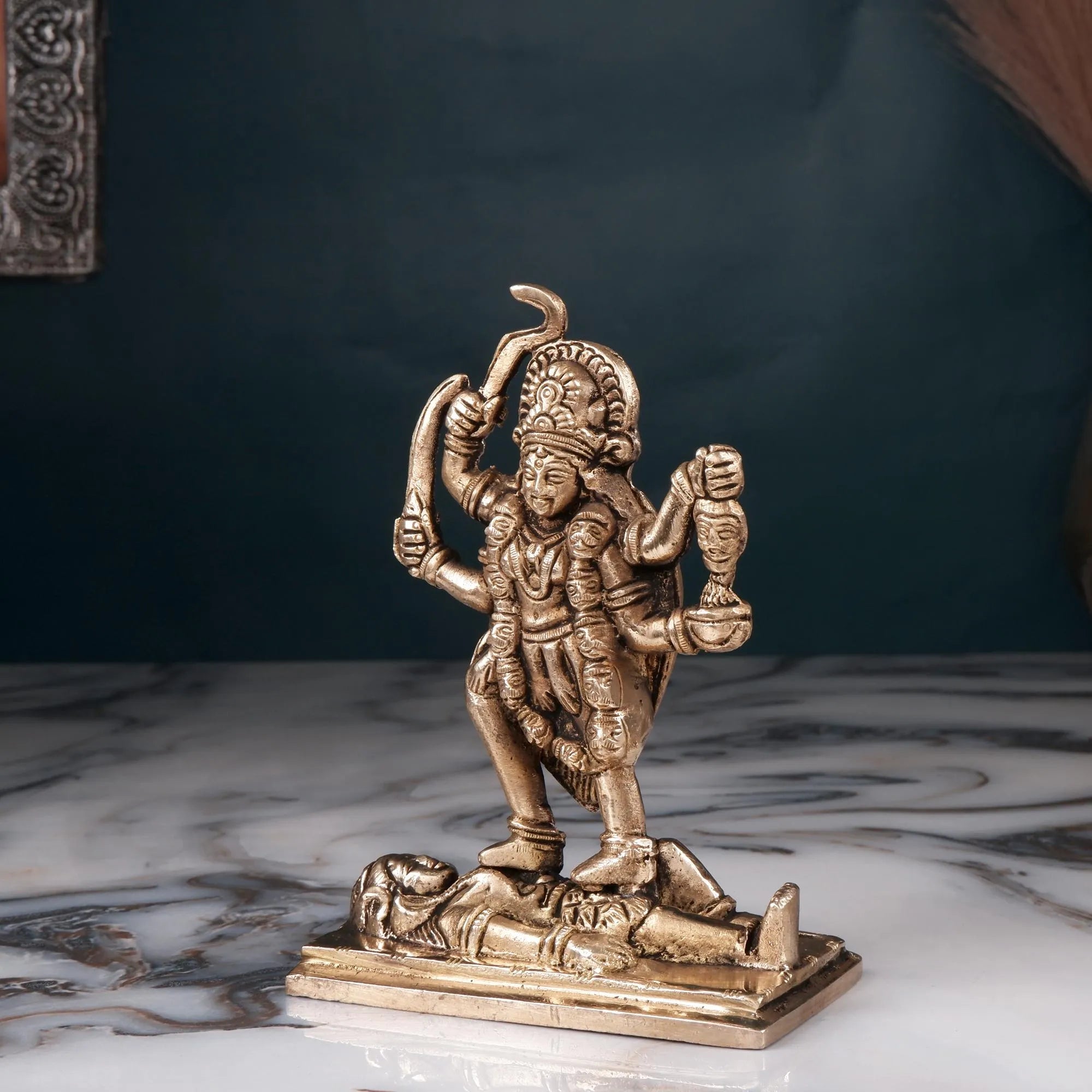 Brass Maa Kali Idol (5.5 Inch)