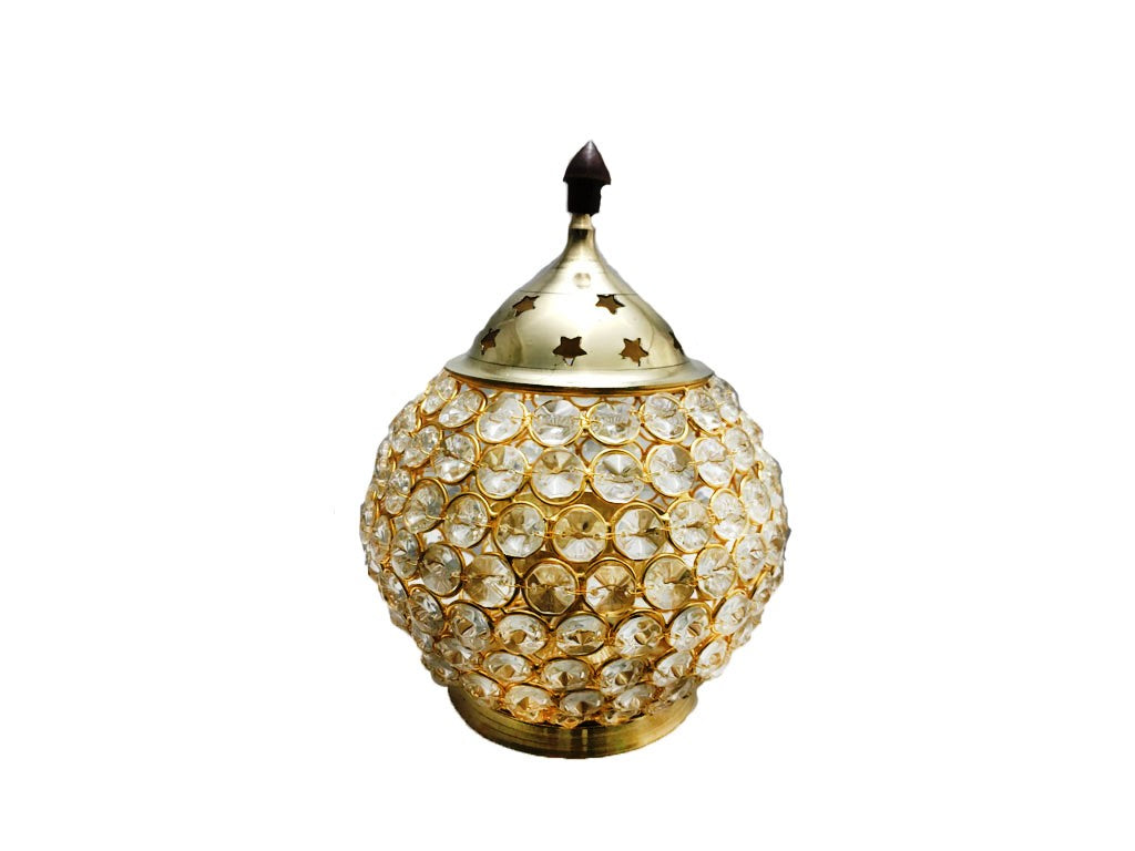 Matki 4 No. Crystal Brass Diya (8.6 Inch)