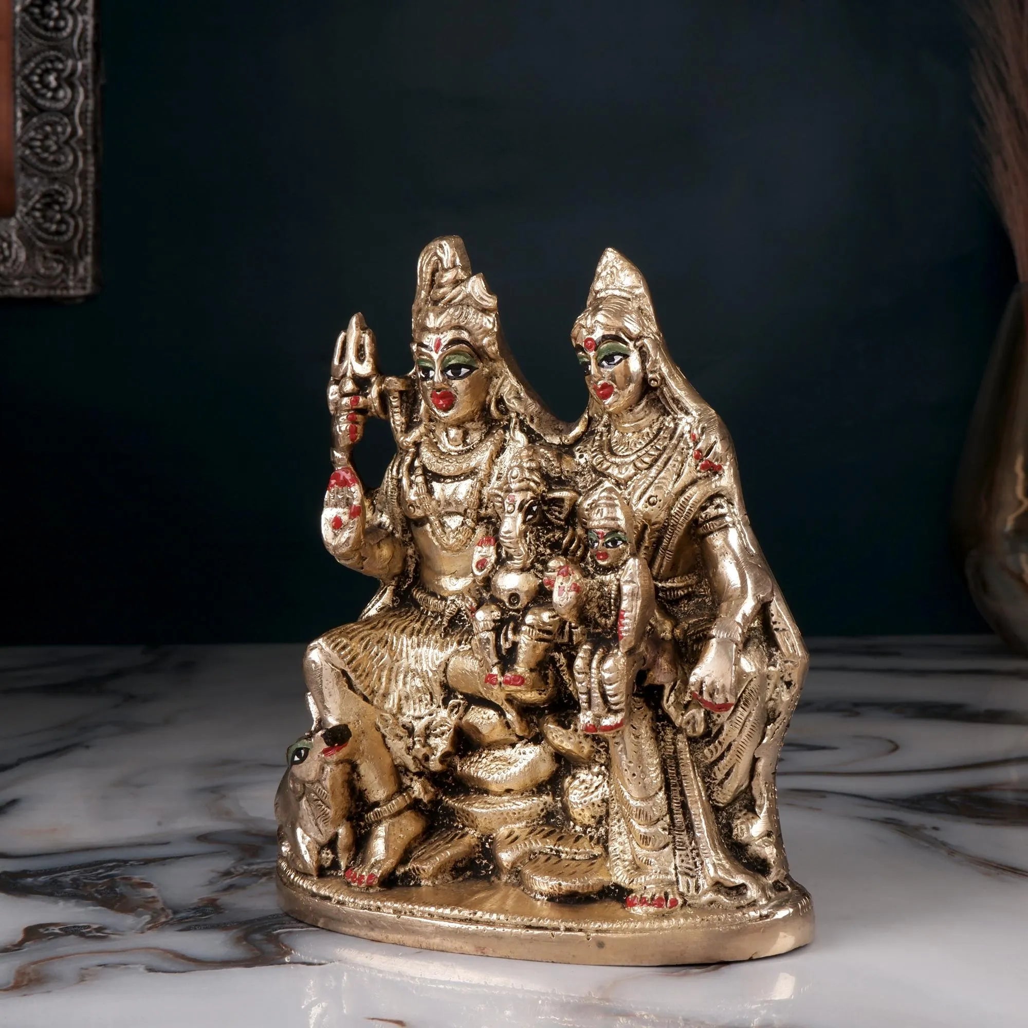 Brass Shiv Pariwar Idol(5.9 Inch)