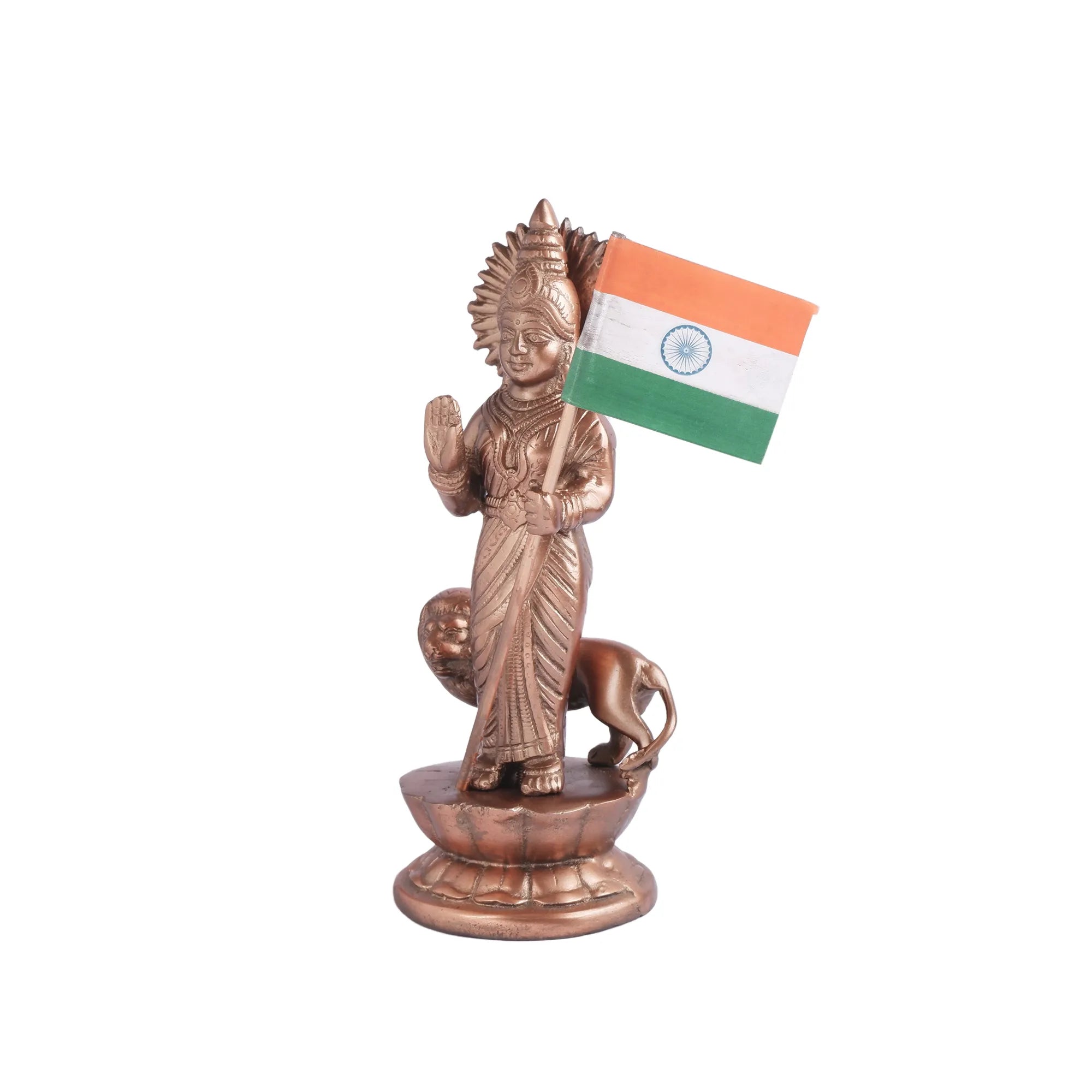 Gun Metal Bharat Mata Idol (11.4 Inch)