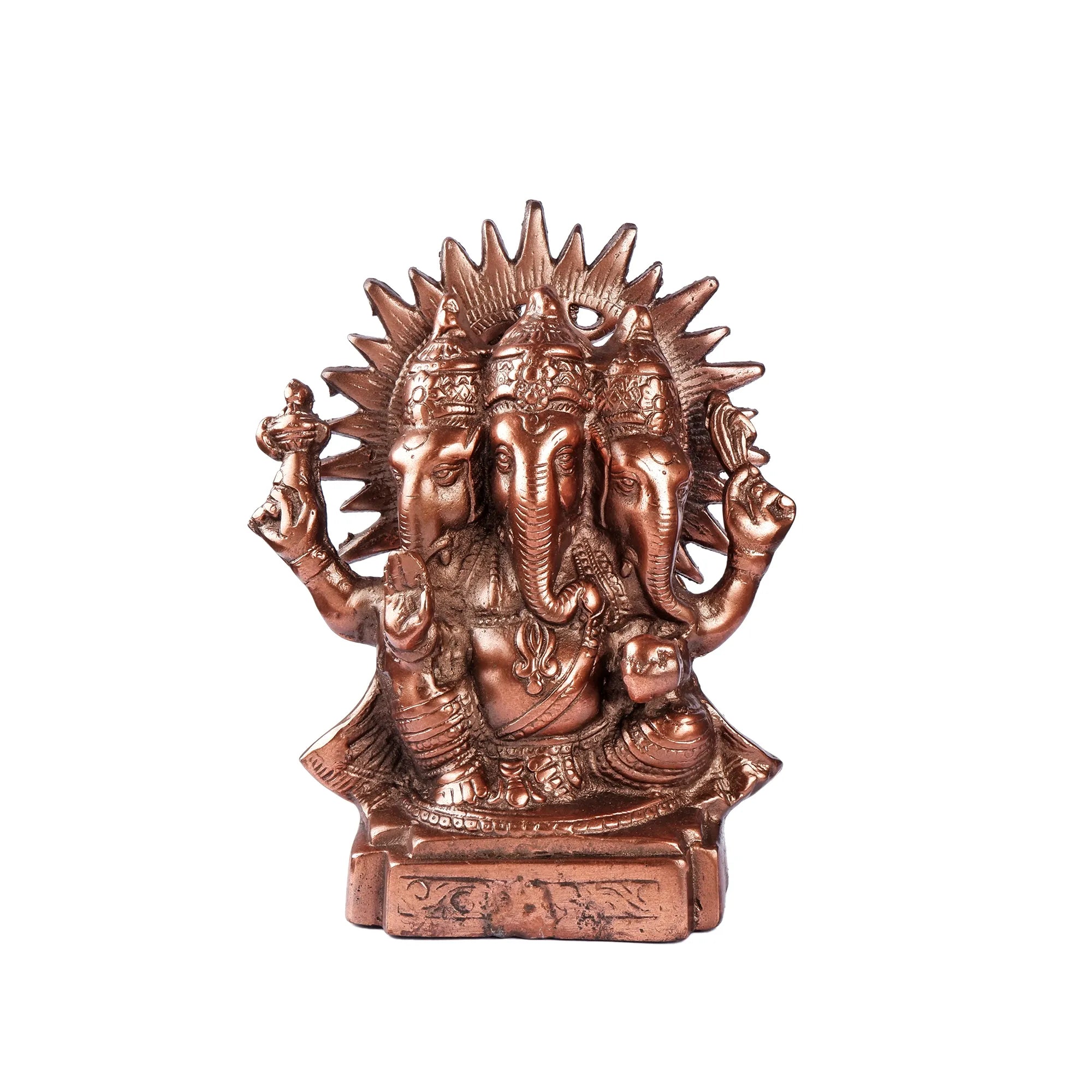 Gun Metal Ganesh Teen Mukhi (9.4 Inch)