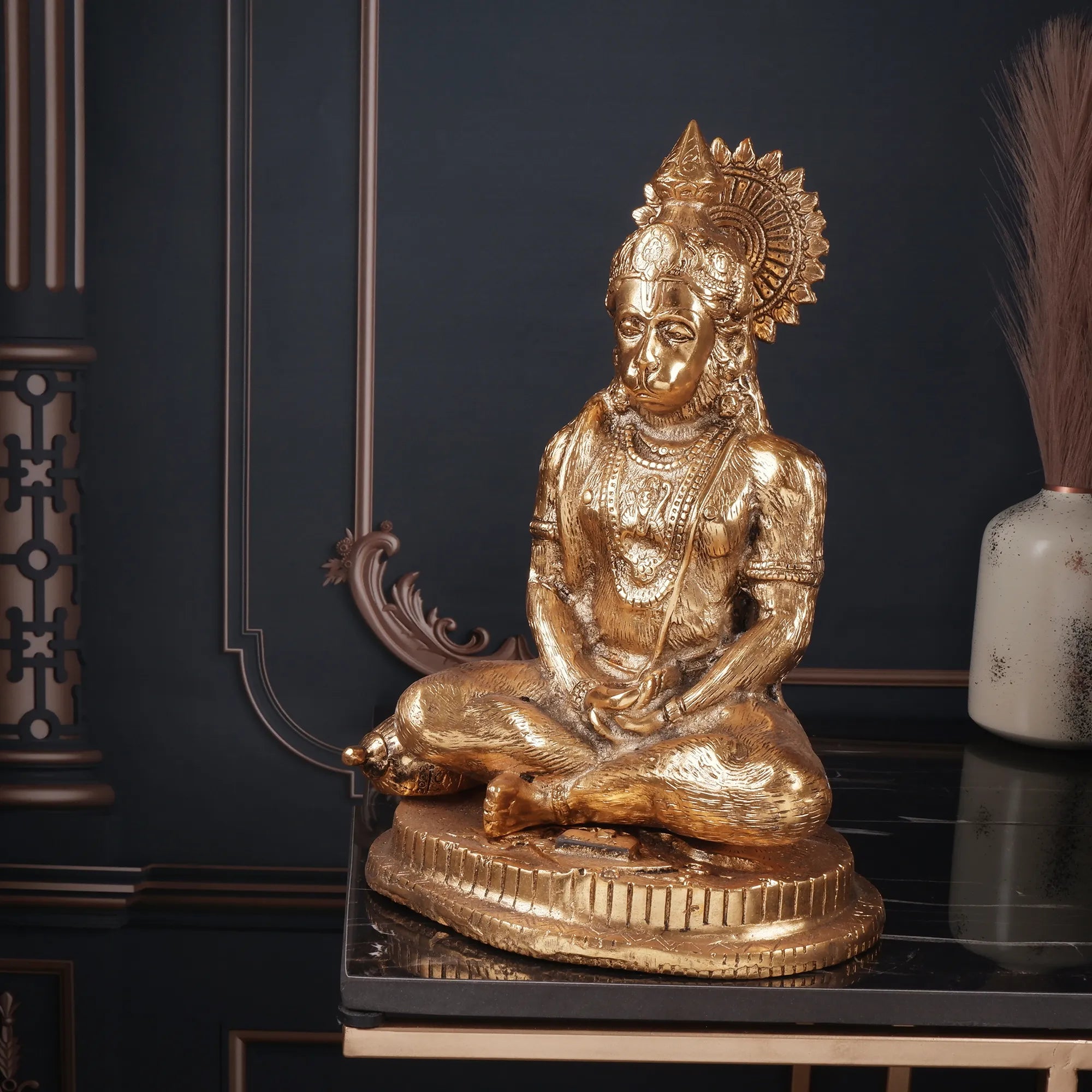 Golden Hanuman Idol (13.3 Inch)