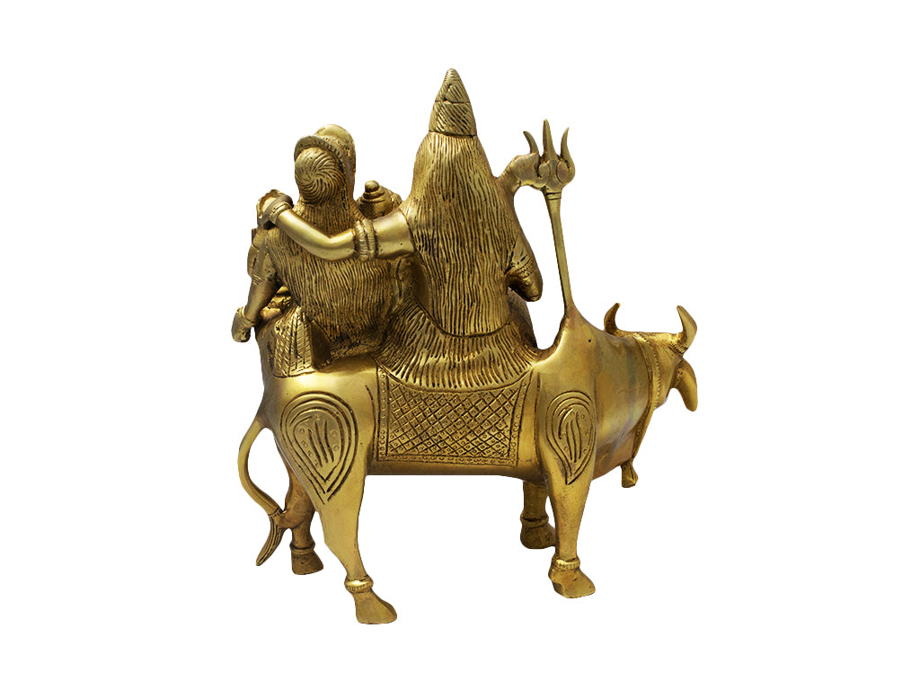 Brass Shiv Parivar God Idol (10.2 Inch)