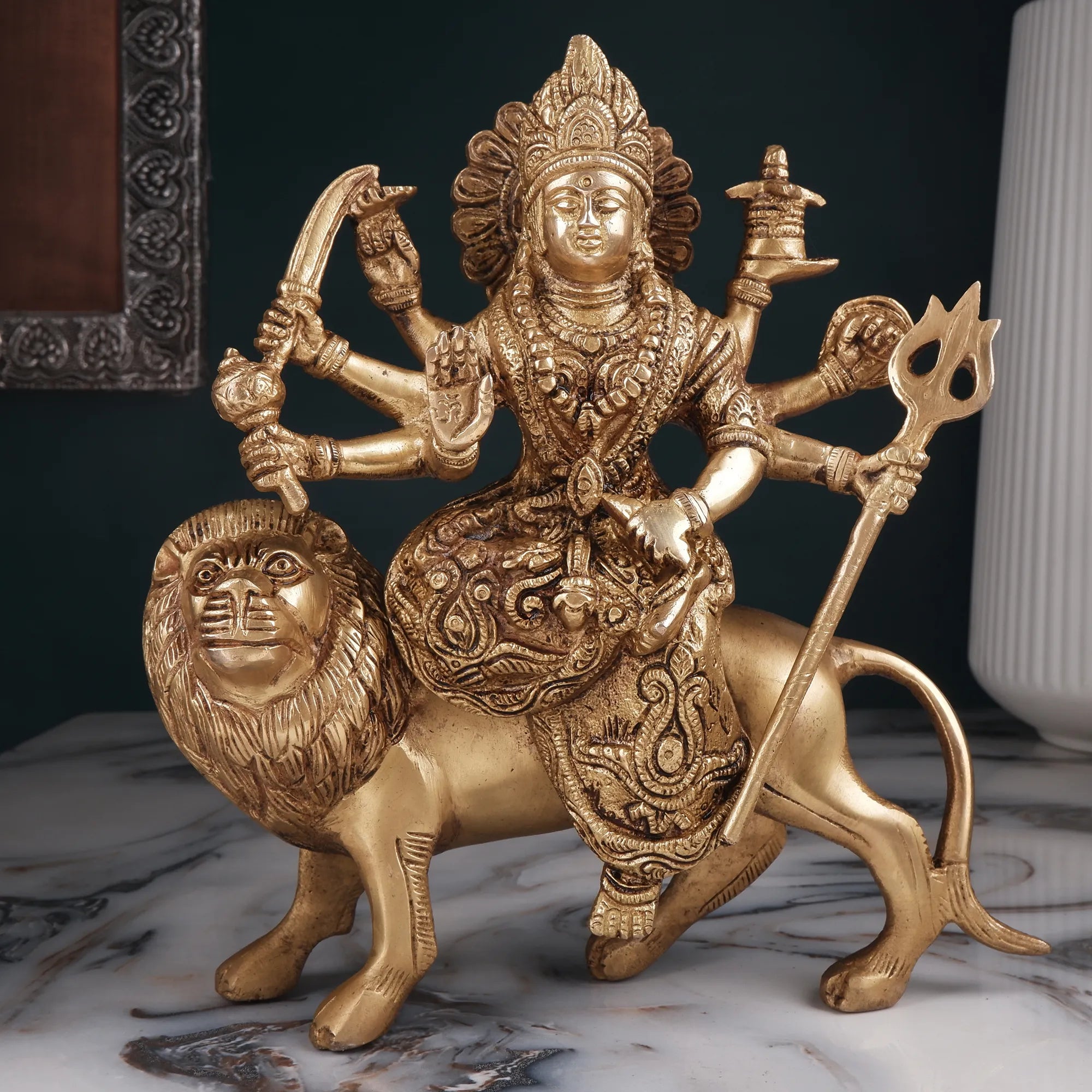 Brass Durga Idol (9.8 Inch)