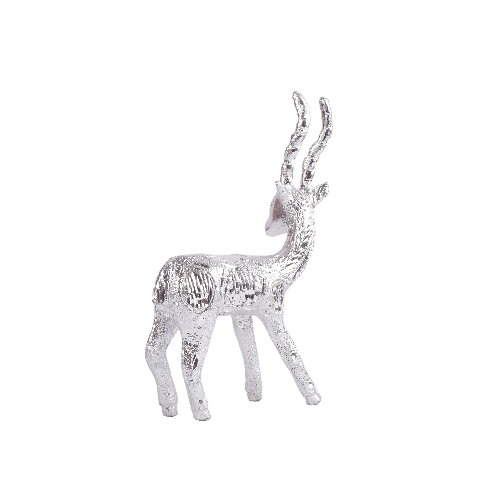 Silver Colour Deer(Hiran) Set (7.4 Inch)