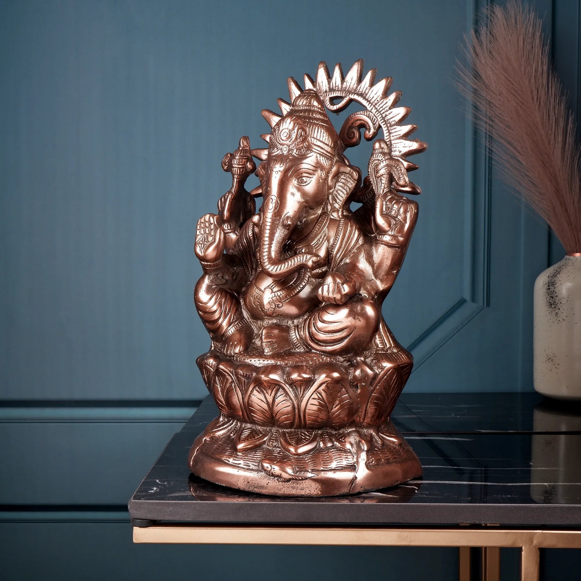 Gun Metal Ganesh ji Idol (13.7 Inch)