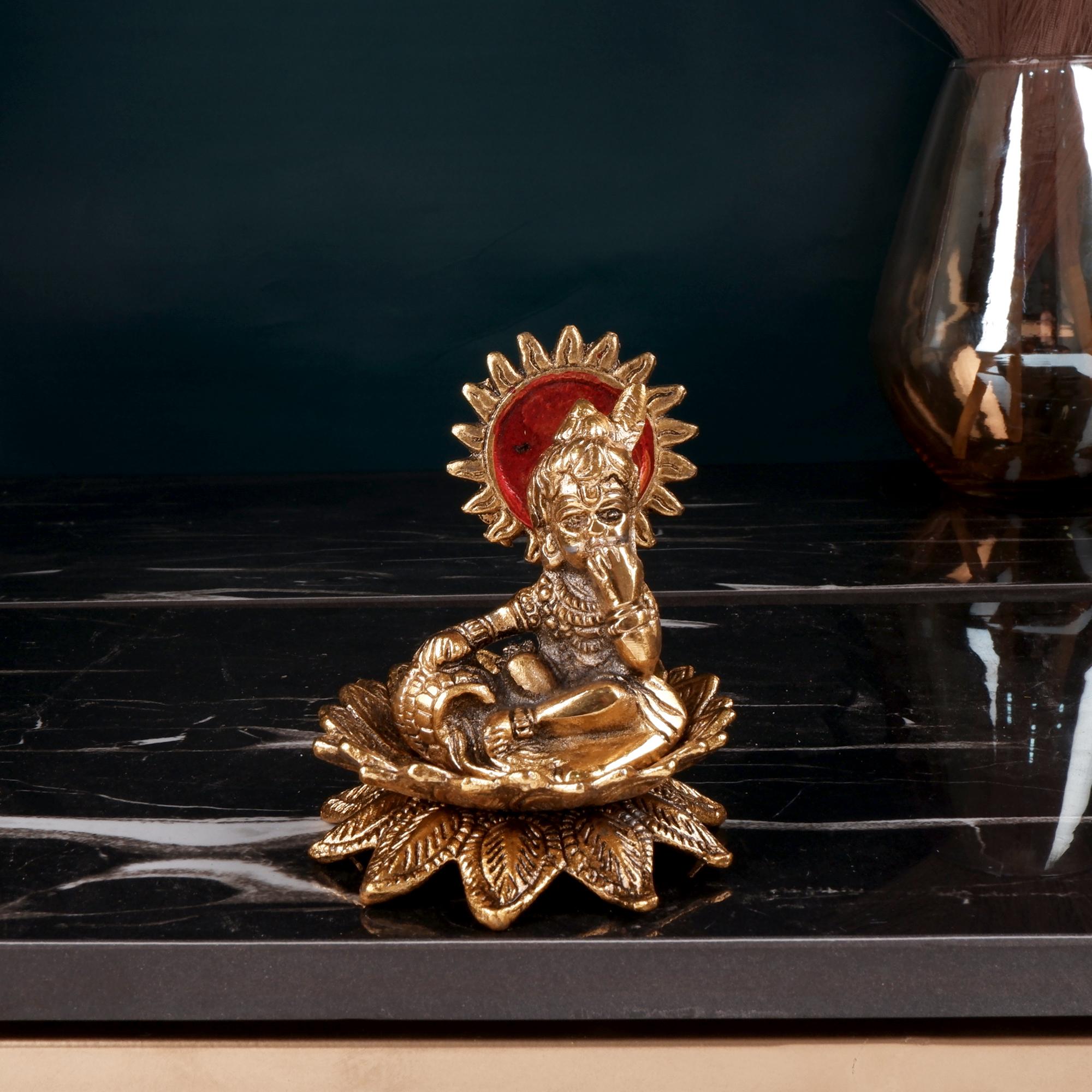 Golden Colour Laddu Gopal (3.9 Inch)