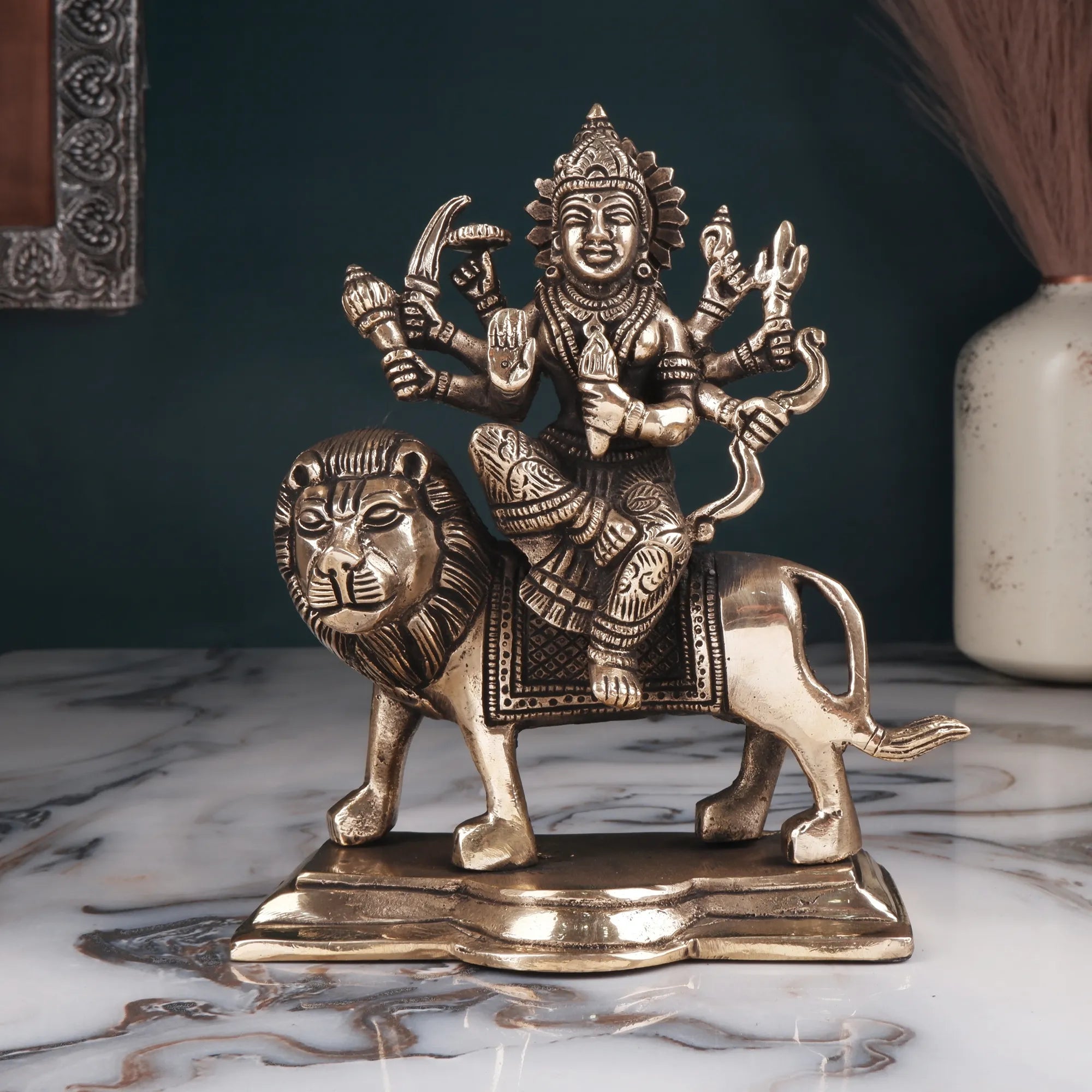 Brass Durga Idol (7.4 Inch)