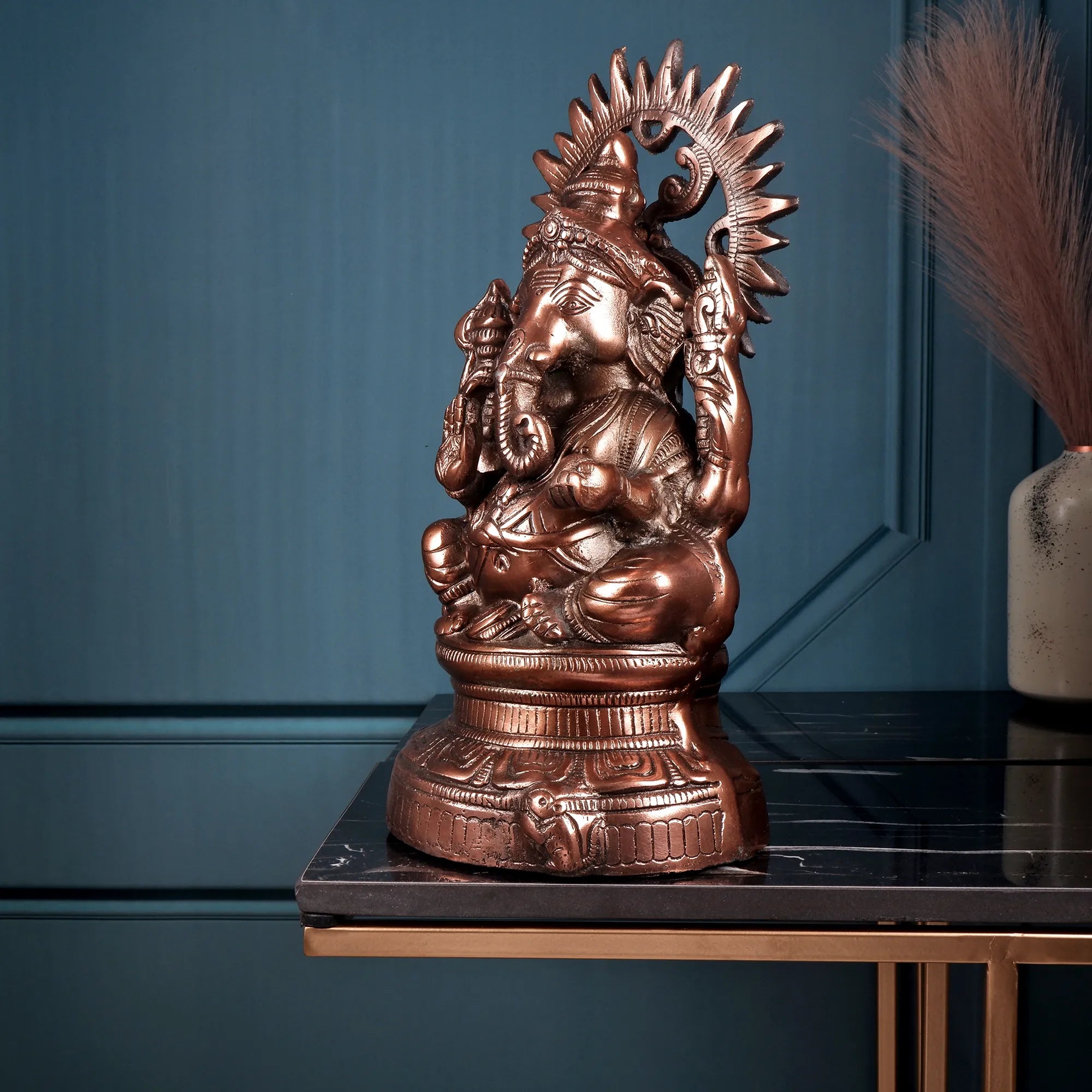 Gun Metal Ganesh ji Idol (14.1 Inch)