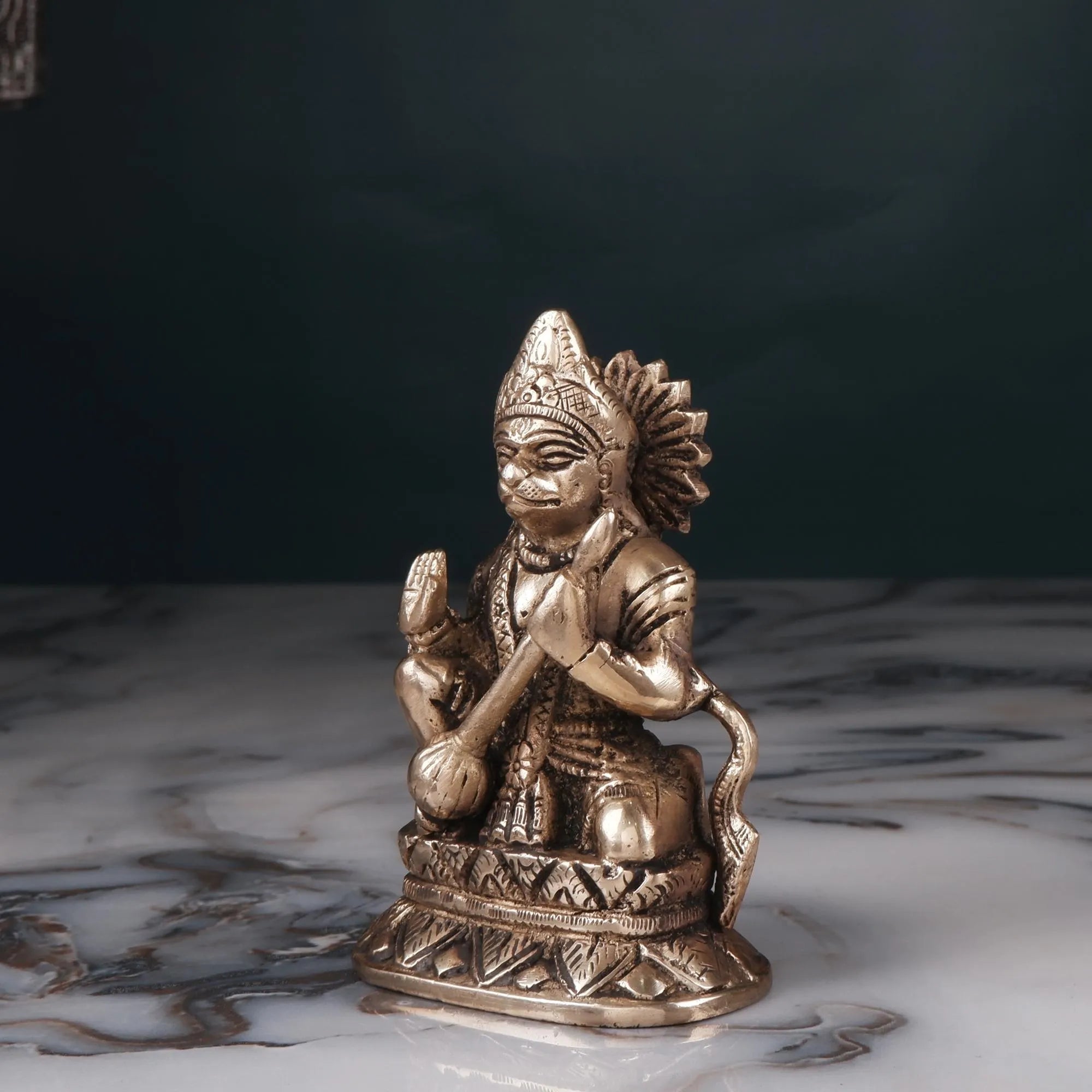 Brass Hanuman Idol(3.9 Inch)