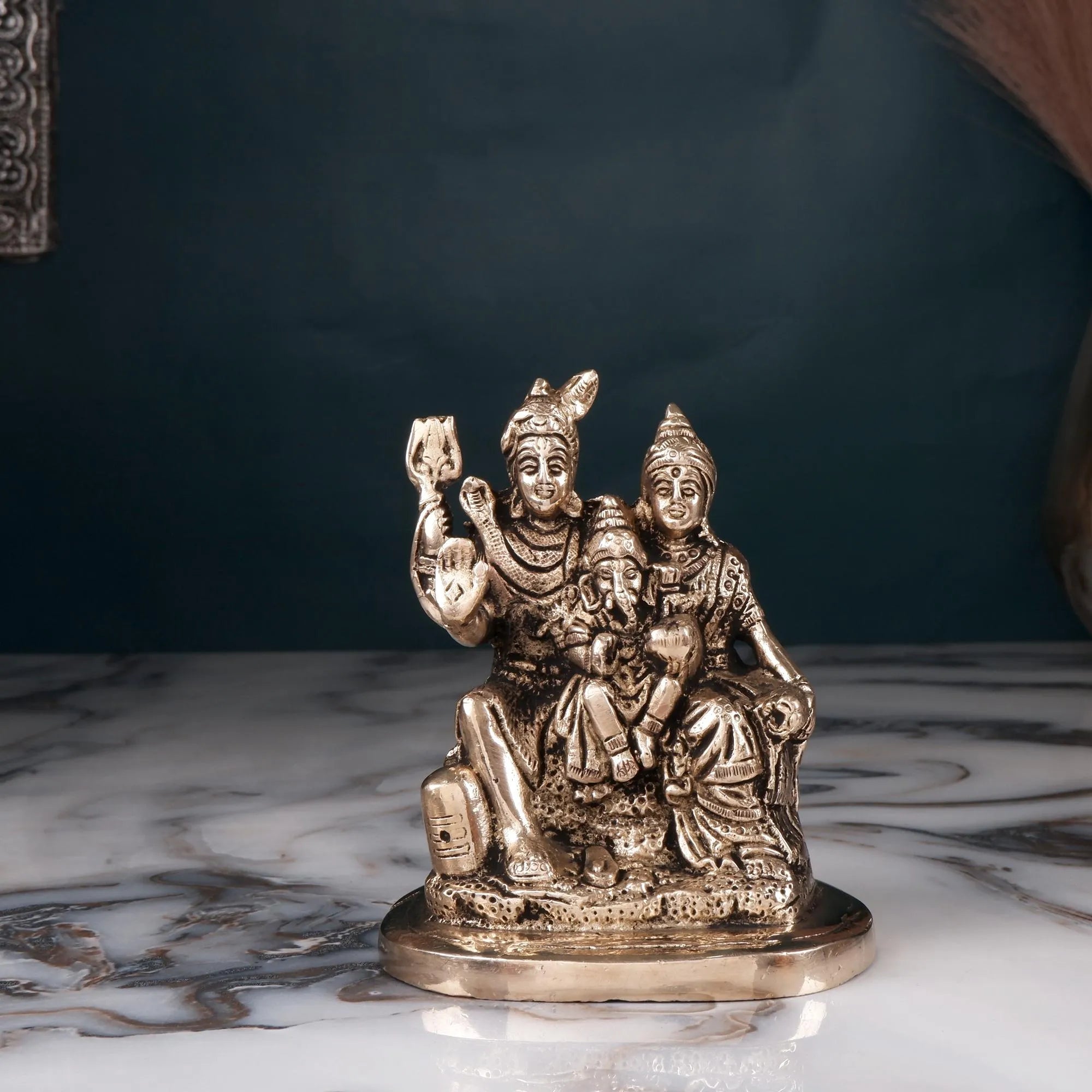 Brass Shiv Pariwar Idol (4.3 Inch)