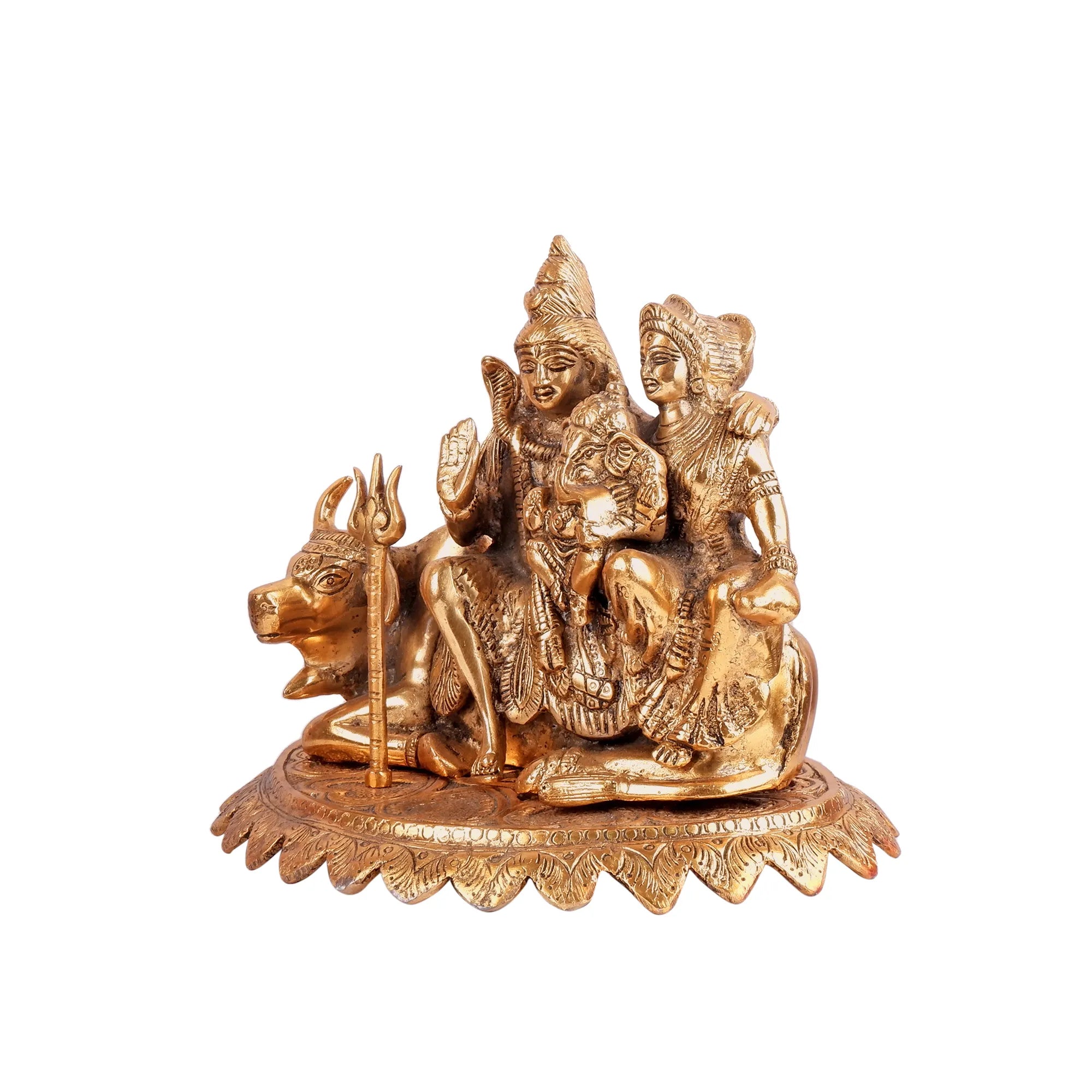 Golden Colour Shiv Pariwar (9.4 Inch)