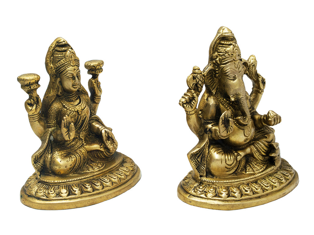 Brass Lakshmi-Ganesh Set (5.5 Inch)